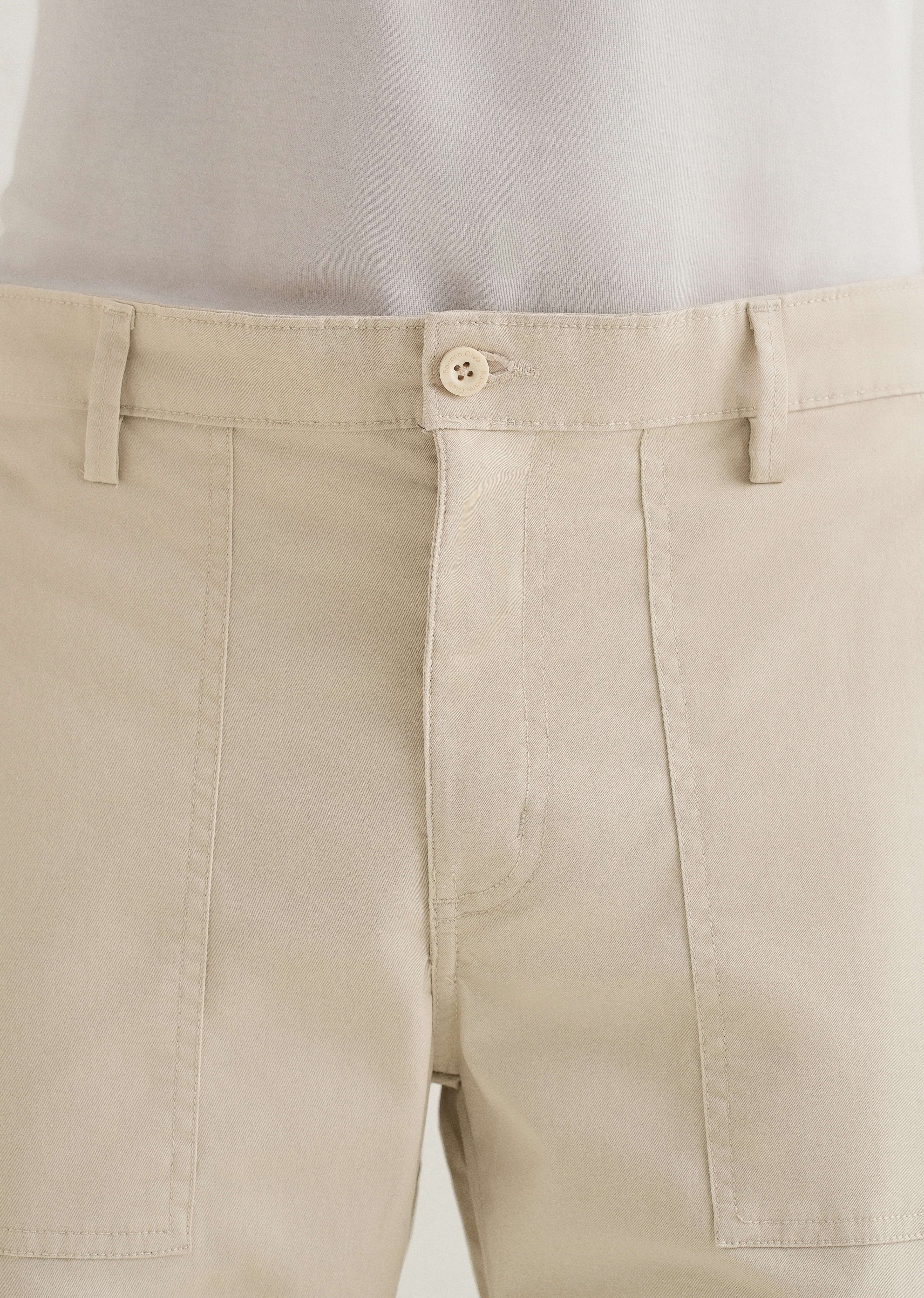 Cream Zipper Cargo Pant - Image 5