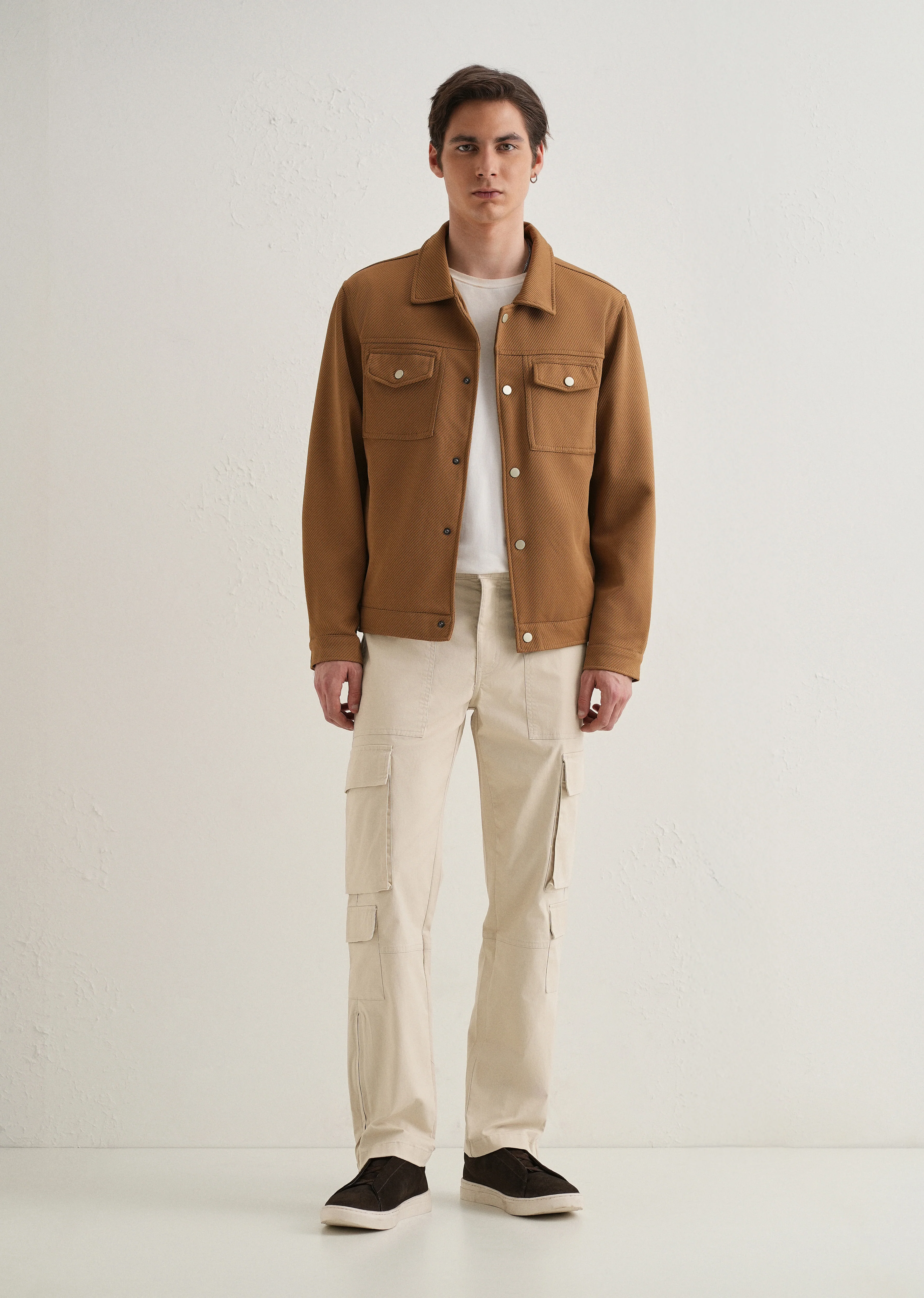 Cream Zipper Cargo Pant - Image 7