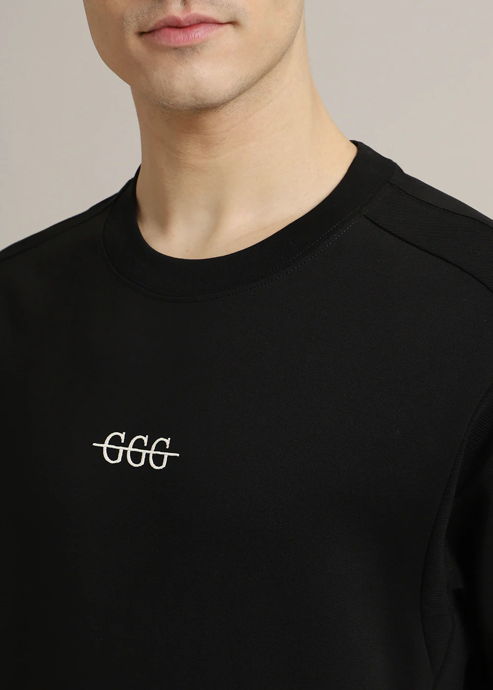 Cut And Sew Black Oversized T-shirt - Image 2