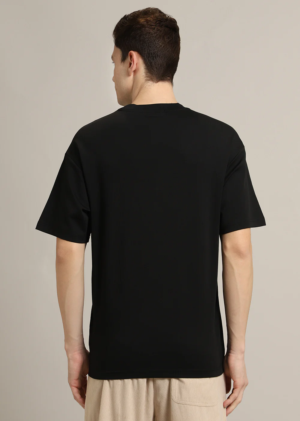 Cut And Sew Black Oversized T-shirt - Image 4
