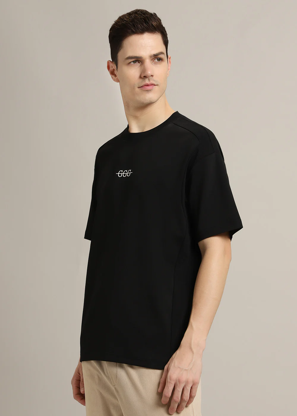 Cut And Sew Black Oversized T-shirt - Image 5