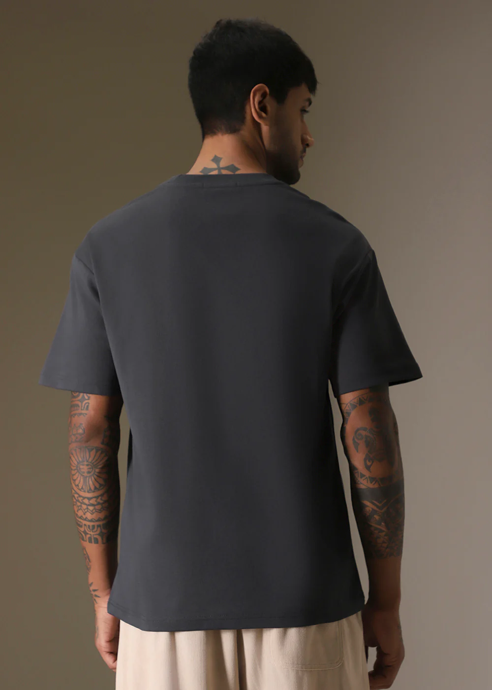 Cut And Sew Grey Oversized T-shirt - Image 4