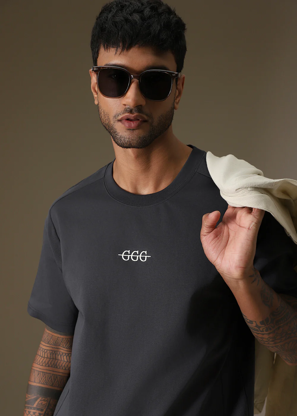 Cut And Sew Grey Oversized T-shirt - Image 5