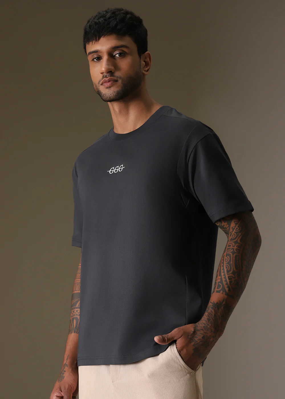 Cut And Sew Grey Oversized T-shirt - Image 6