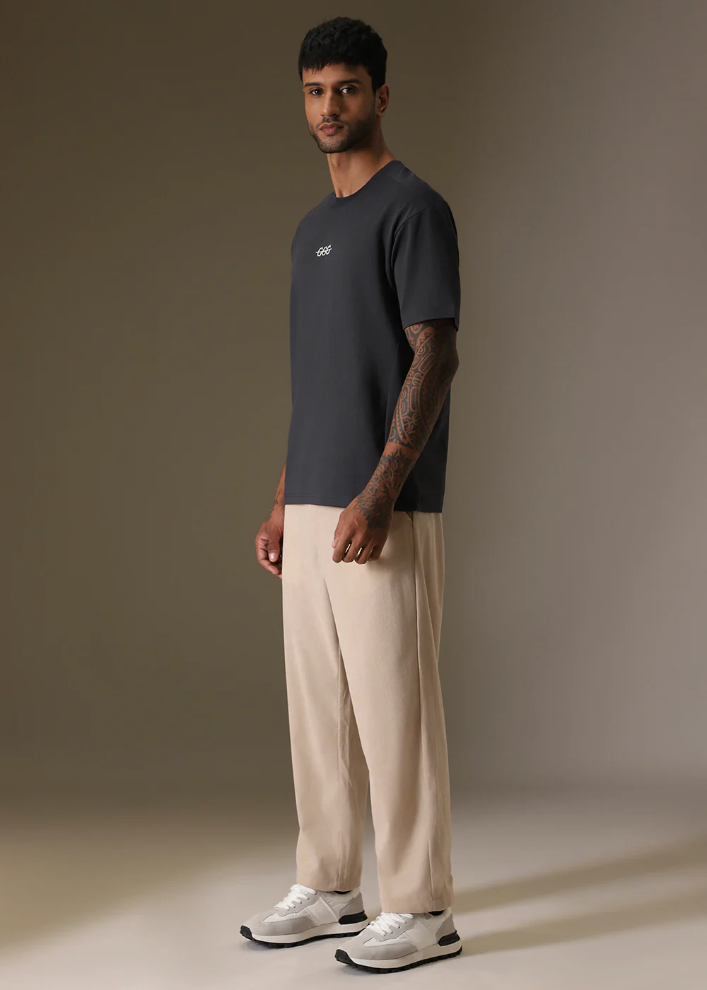 Cut And Sew Grey Oversized T-shirt - Image 7