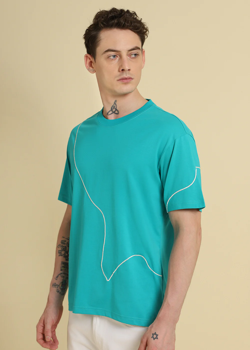 Cyan Line Oversized T-shirt - Image 5