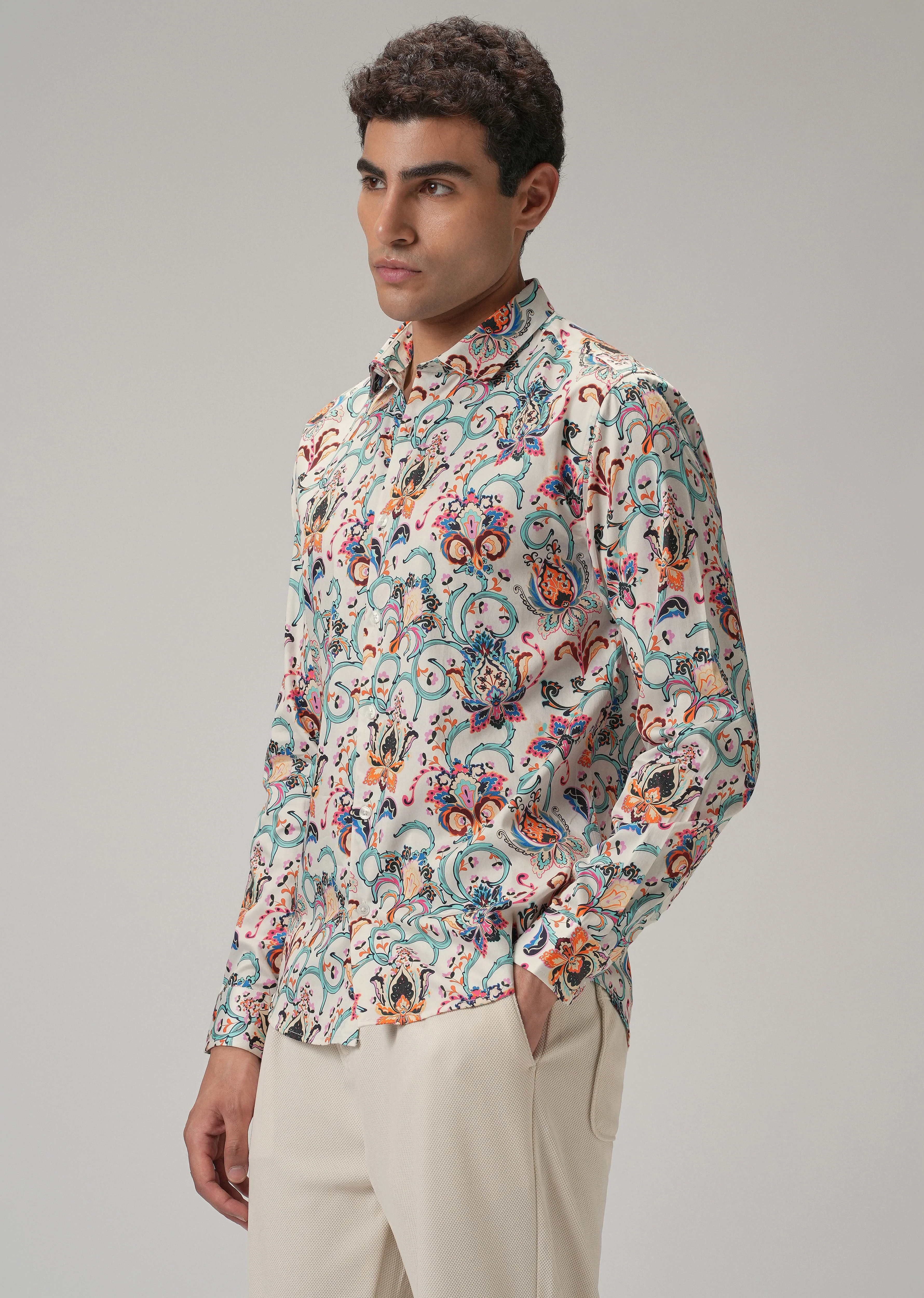 Daisy Floral Print Shirt Full-Sleeve - Image 4