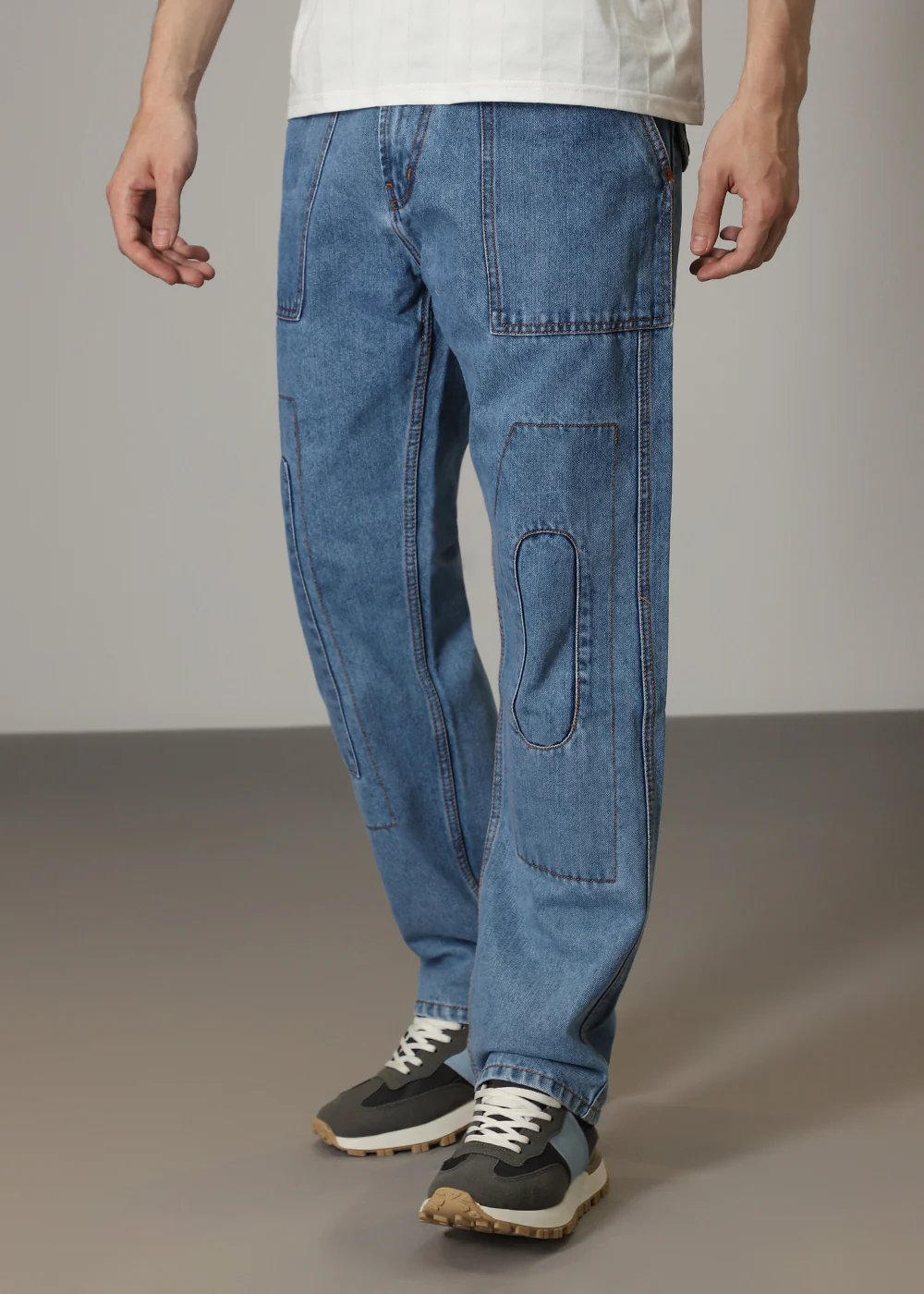 Dapper Celeste Blue Baggy fit Jeans - Image 3