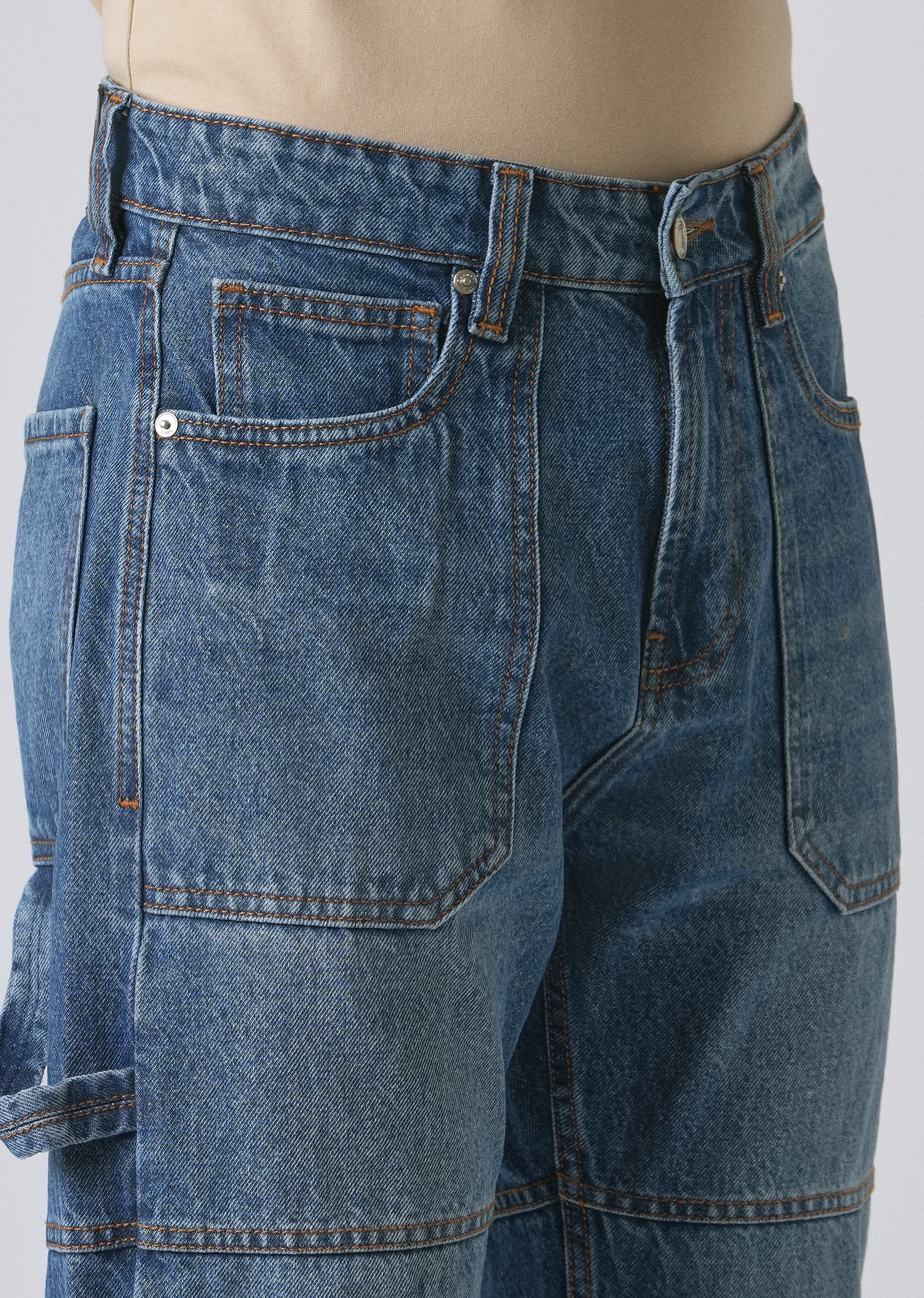 Dapper Pebble Blue Baggy fit Jeans - Image 5