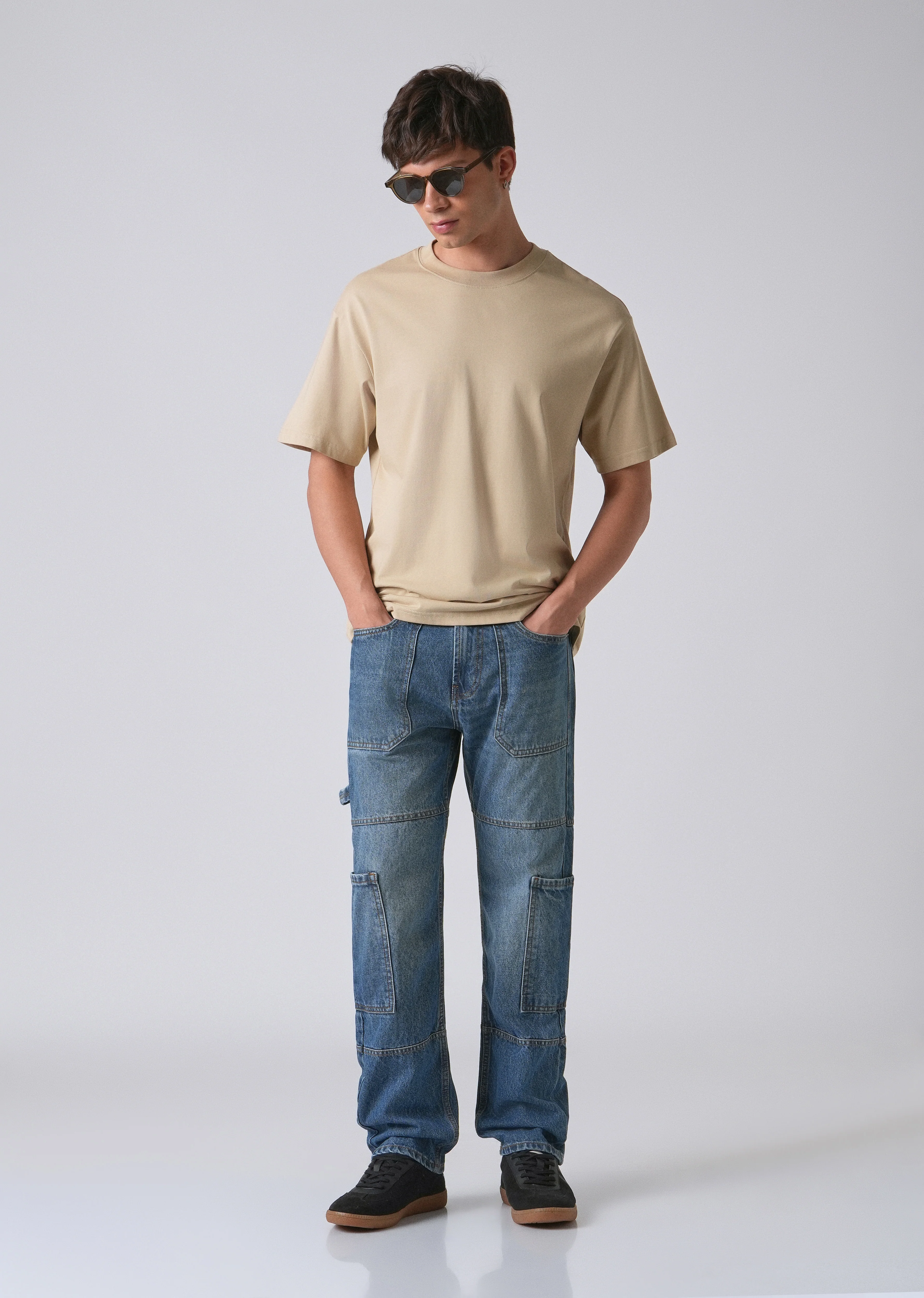 Dapper Pebble Blue Baggy fit Jeans - Image 6