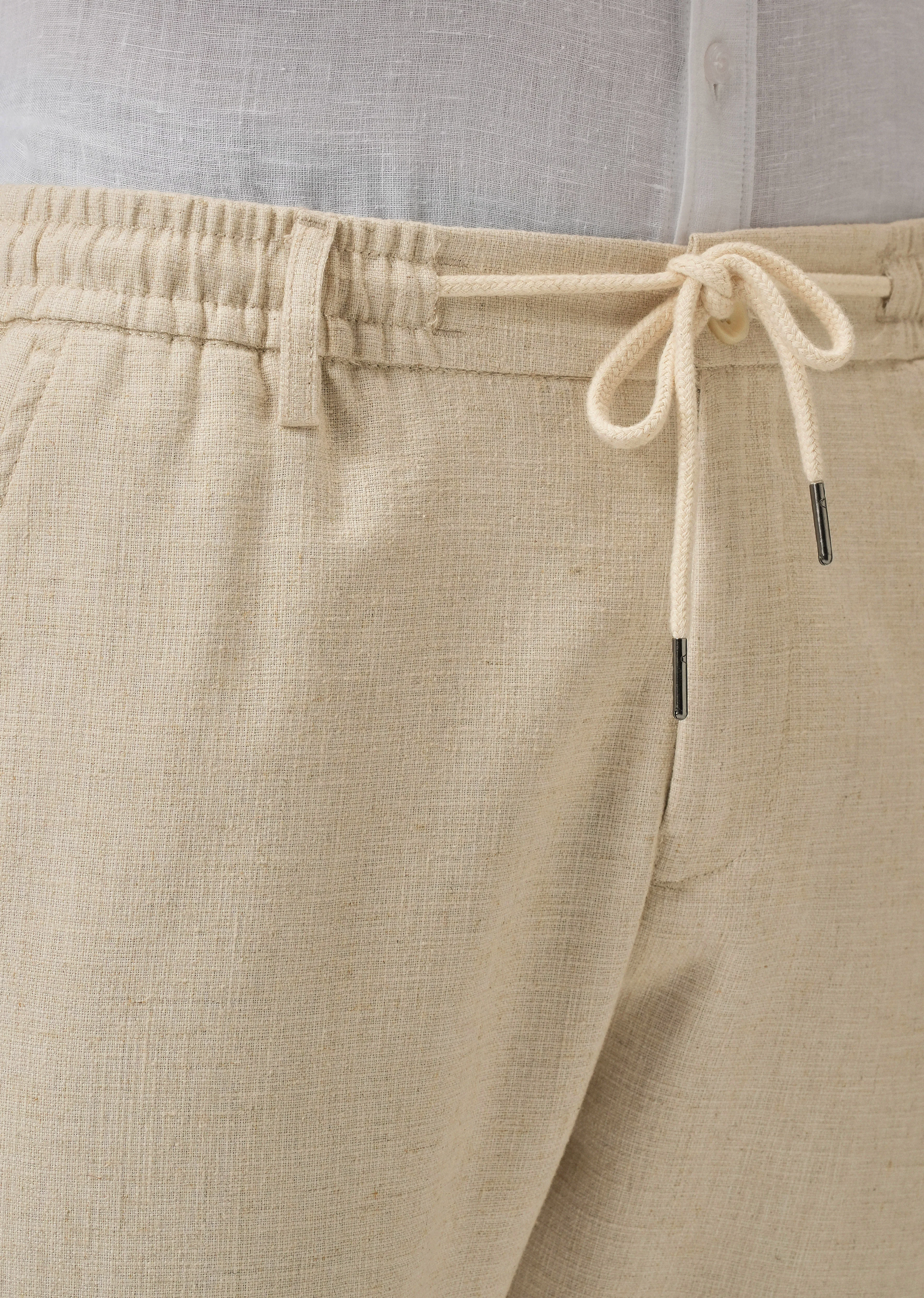 Dark Beige Blended Linen Pant - Image 6