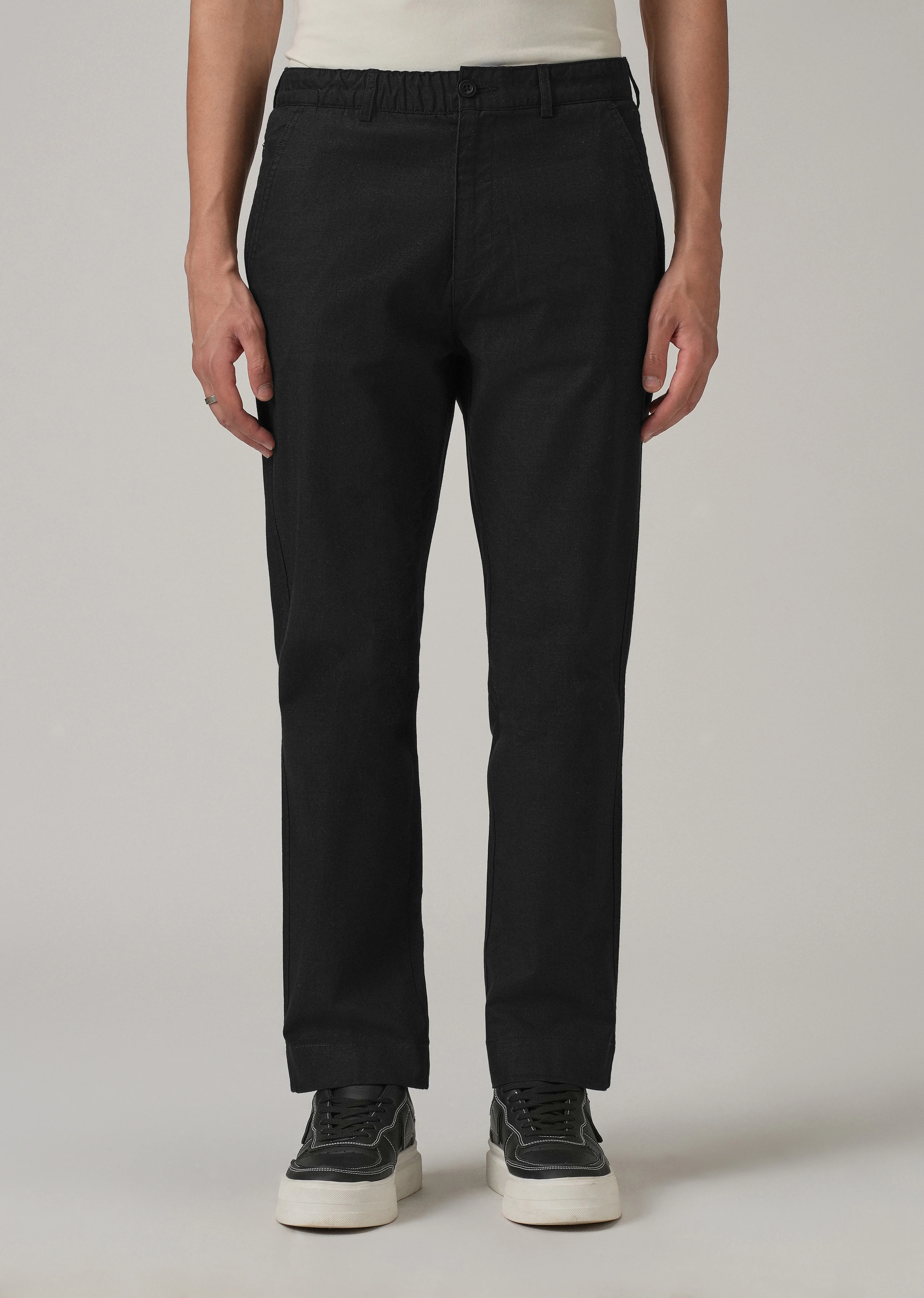 Dark Black Cotton Trouser - Image 3