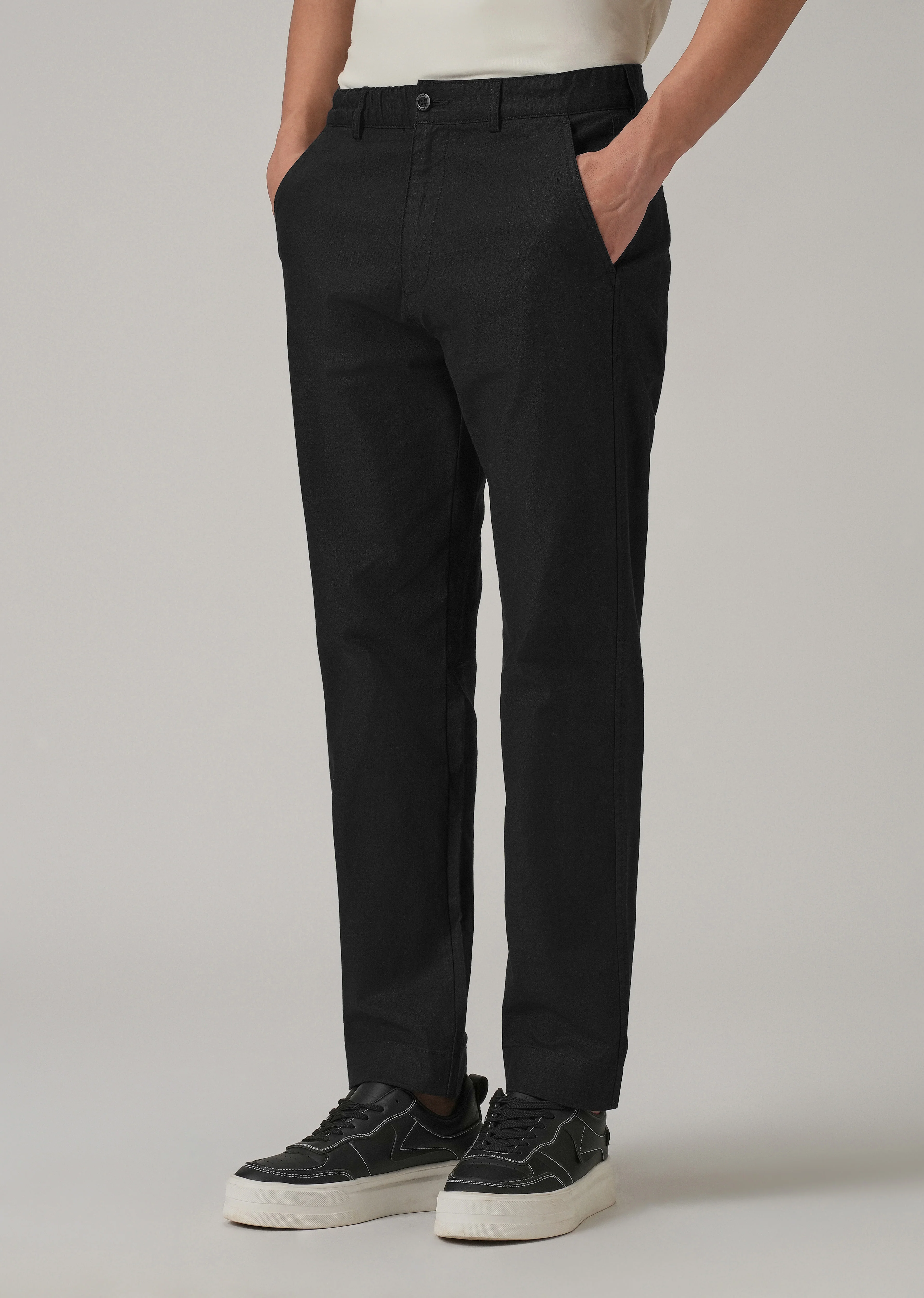 Dark Black Cotton Trouser - Image 4