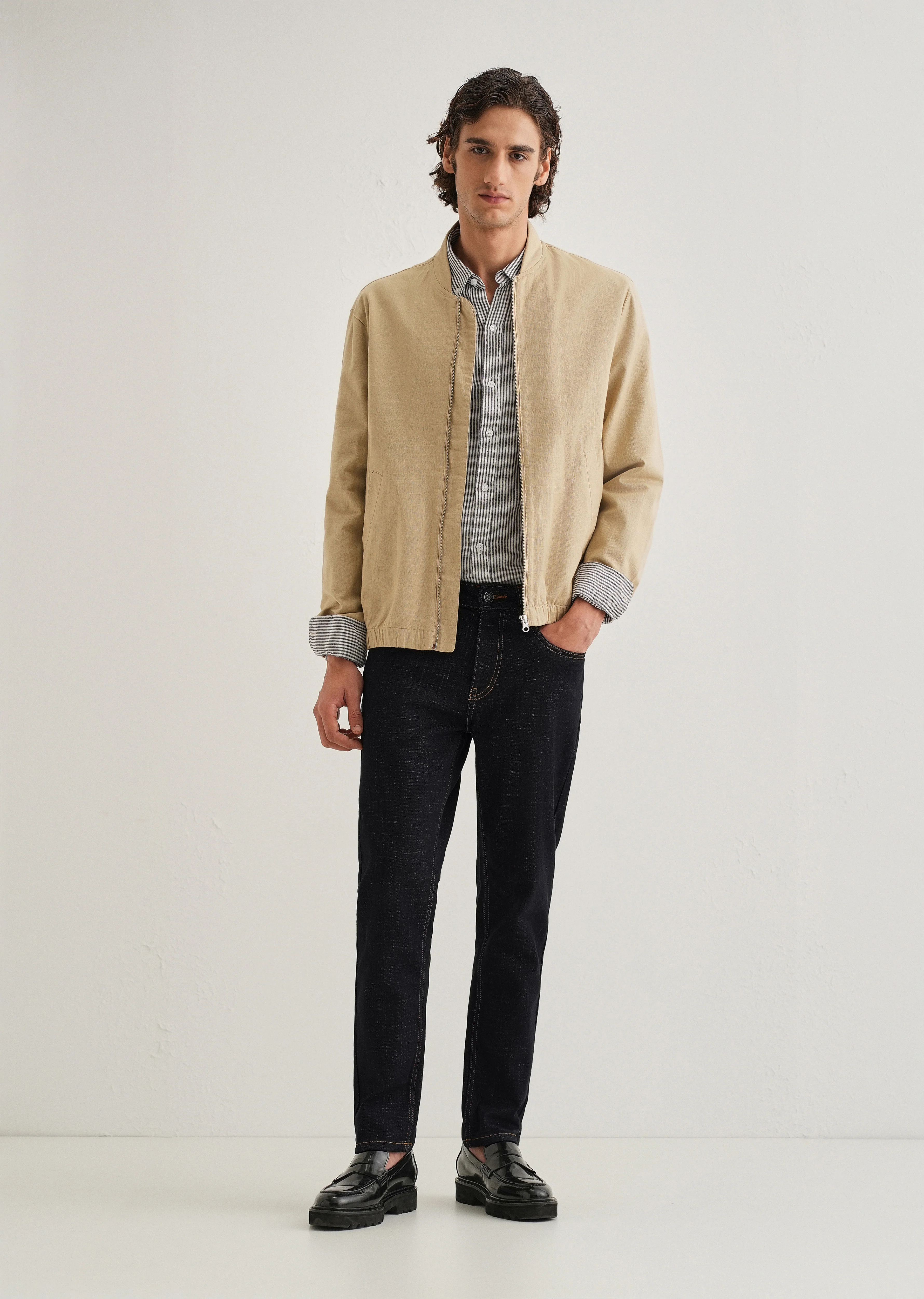 Dark Blue Carrot Fit Jeans - Image 6