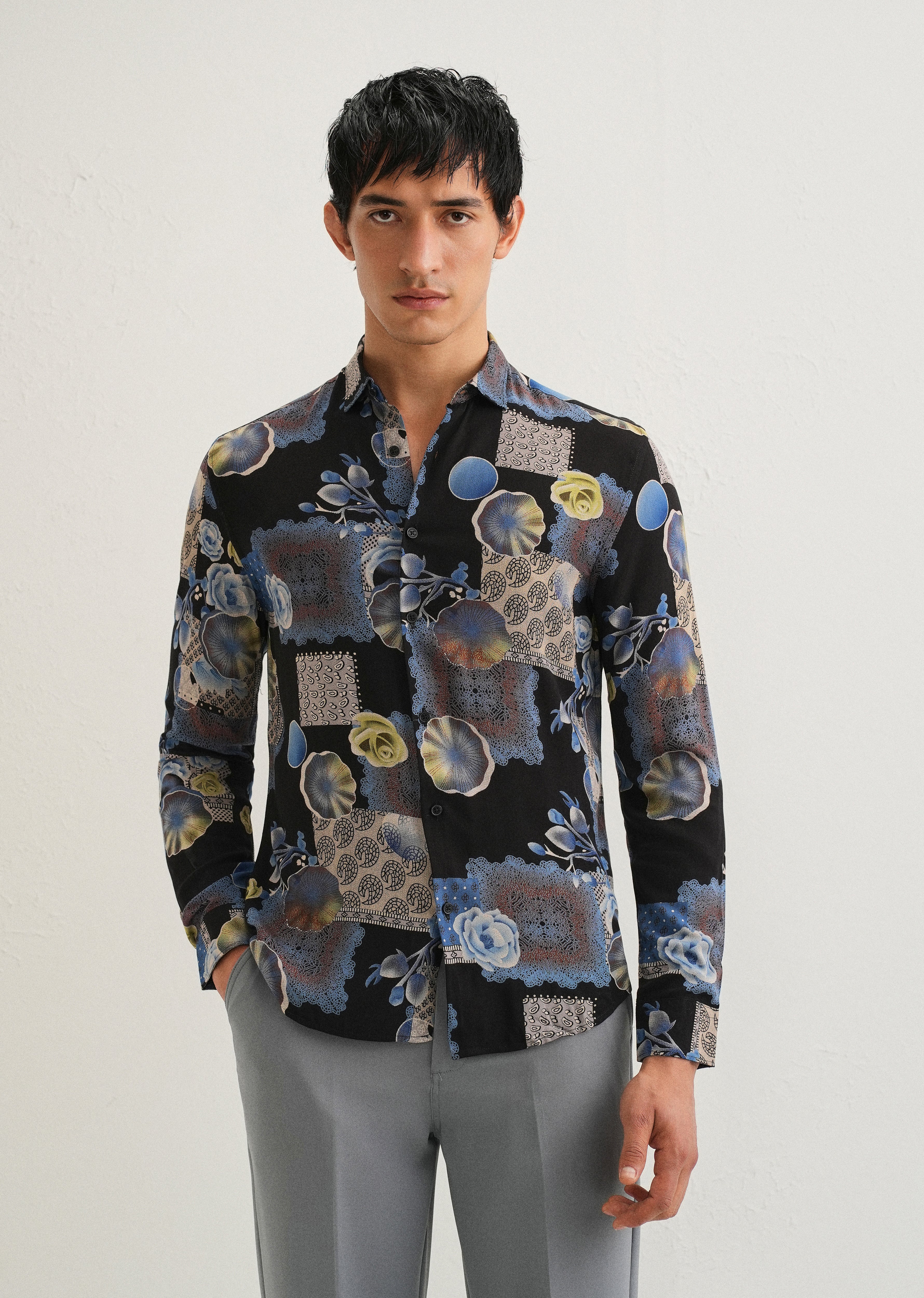 Dark Blue Feather Shirt - Image 4
