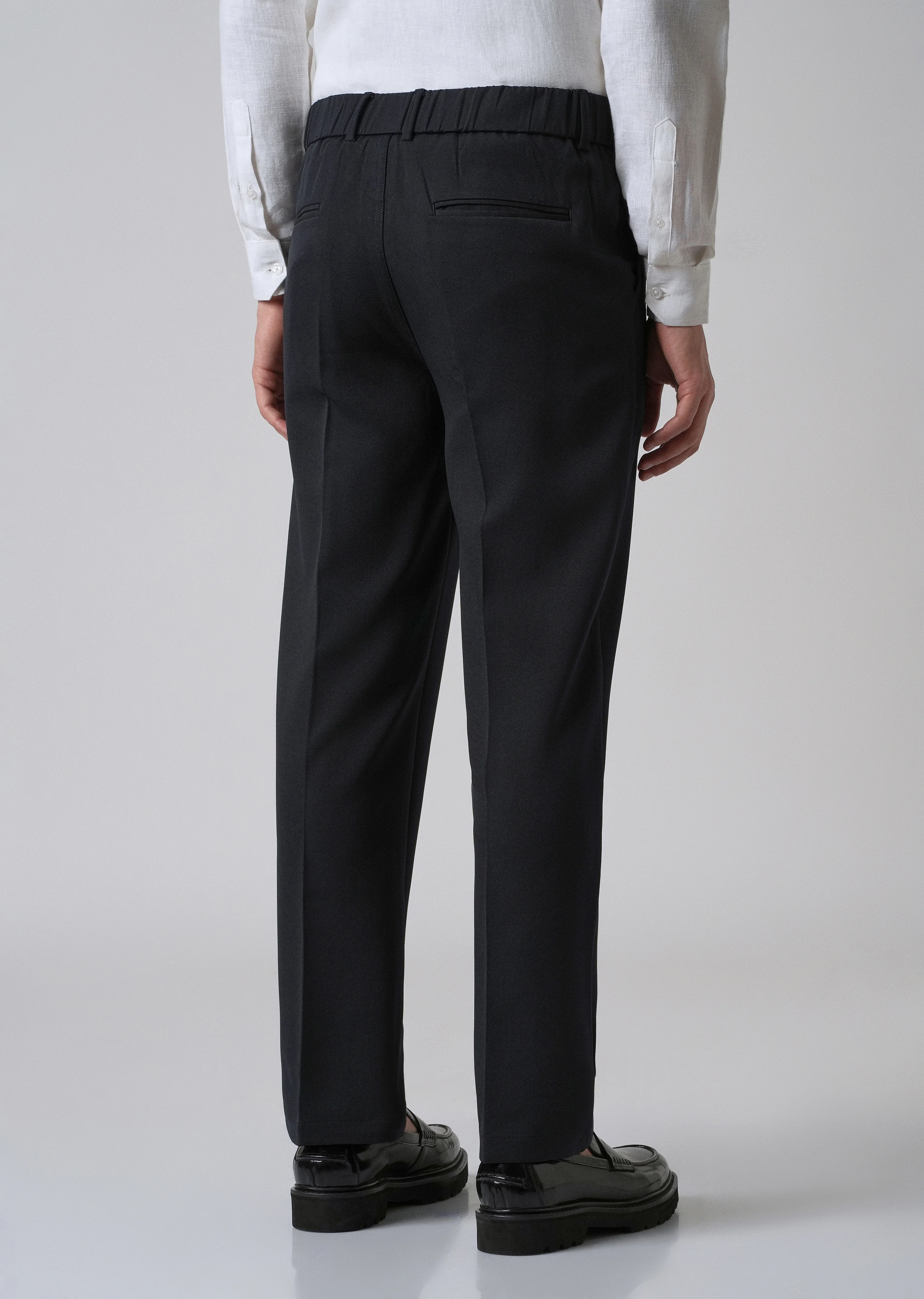 Dark Blue Relaxed Fit Trousers - Image 2