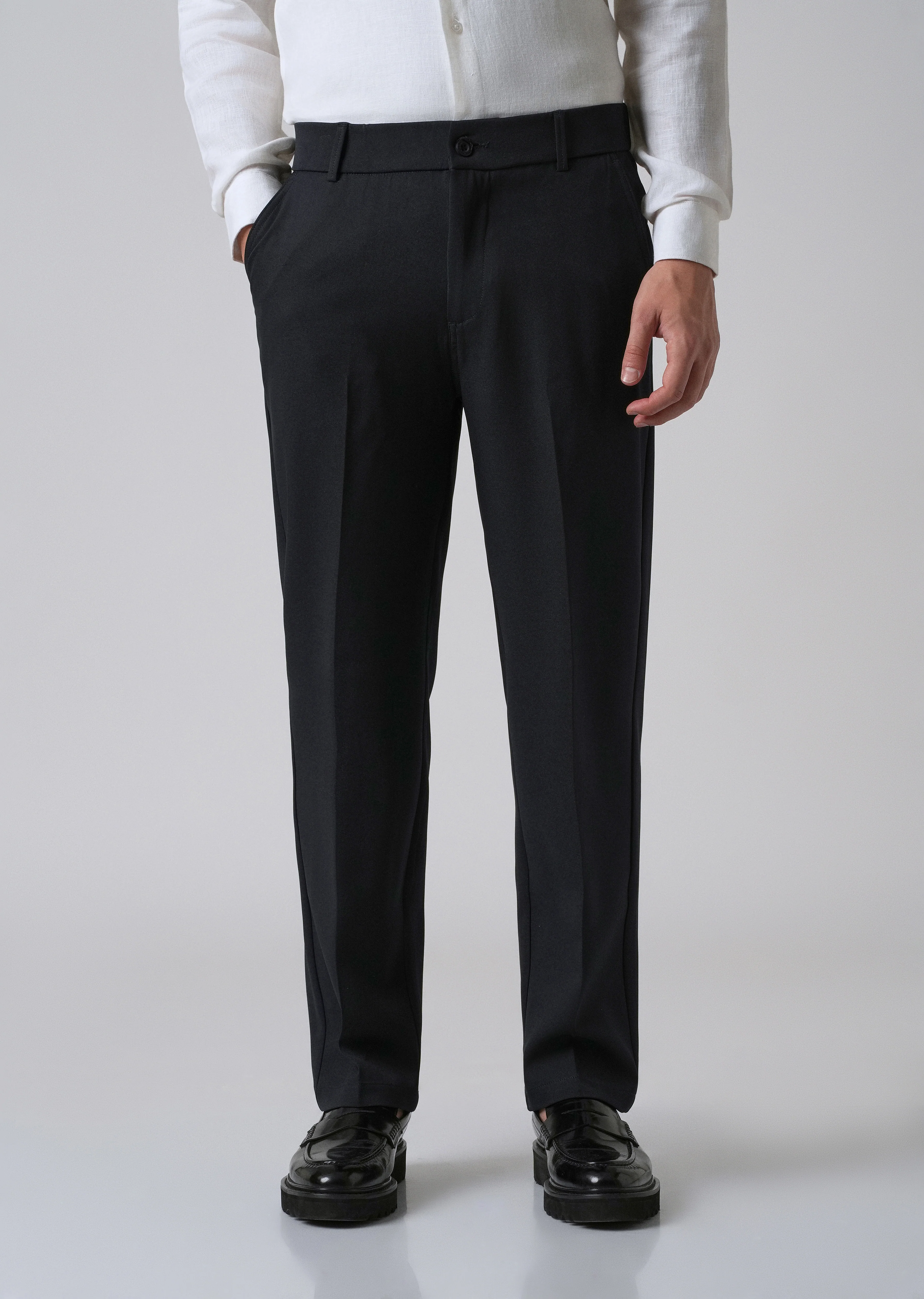 Dark Blue Relaxed Fit Trousers - Image 3