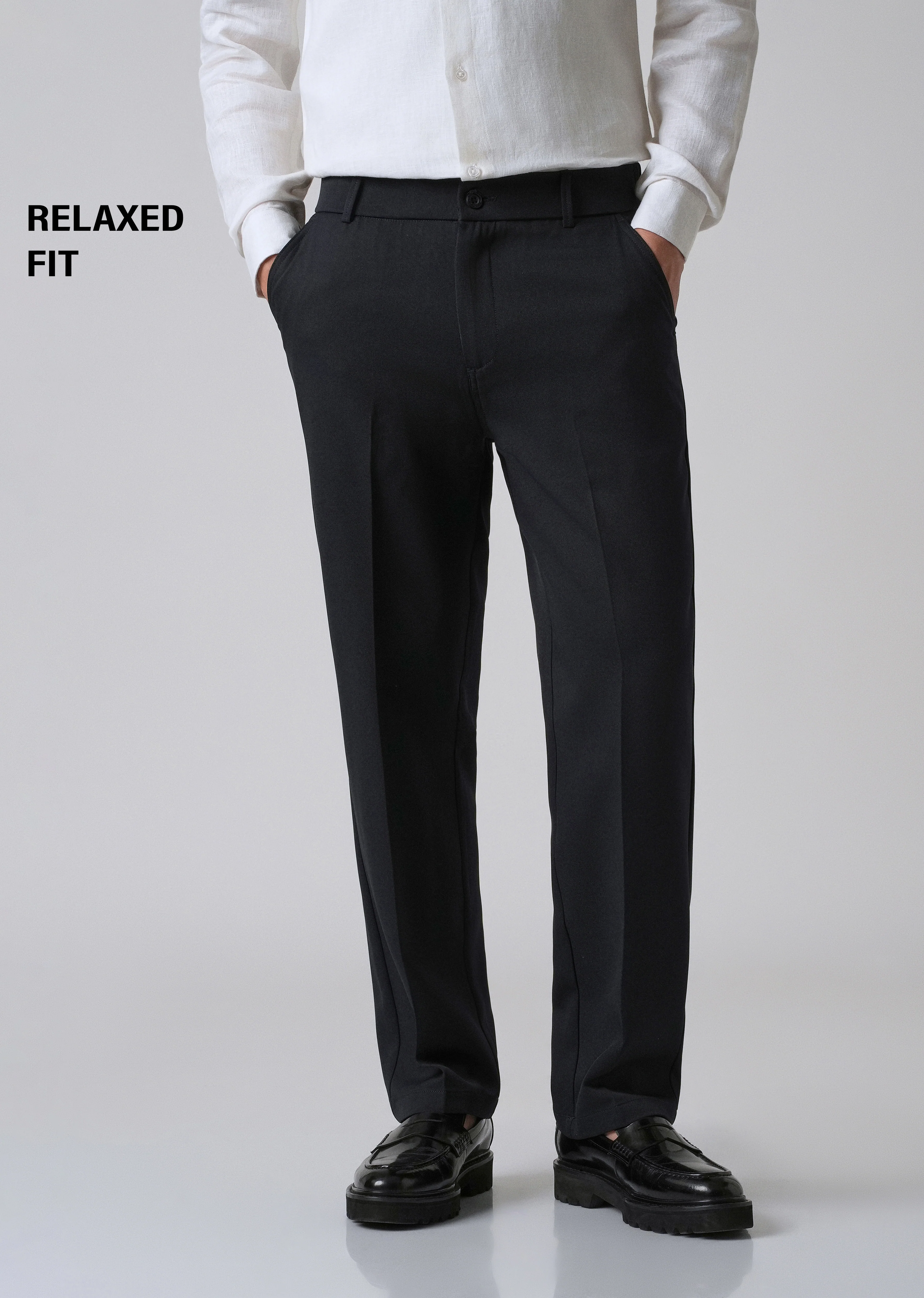 Dark Blue Relaxed Fit Trousers - Image 7
