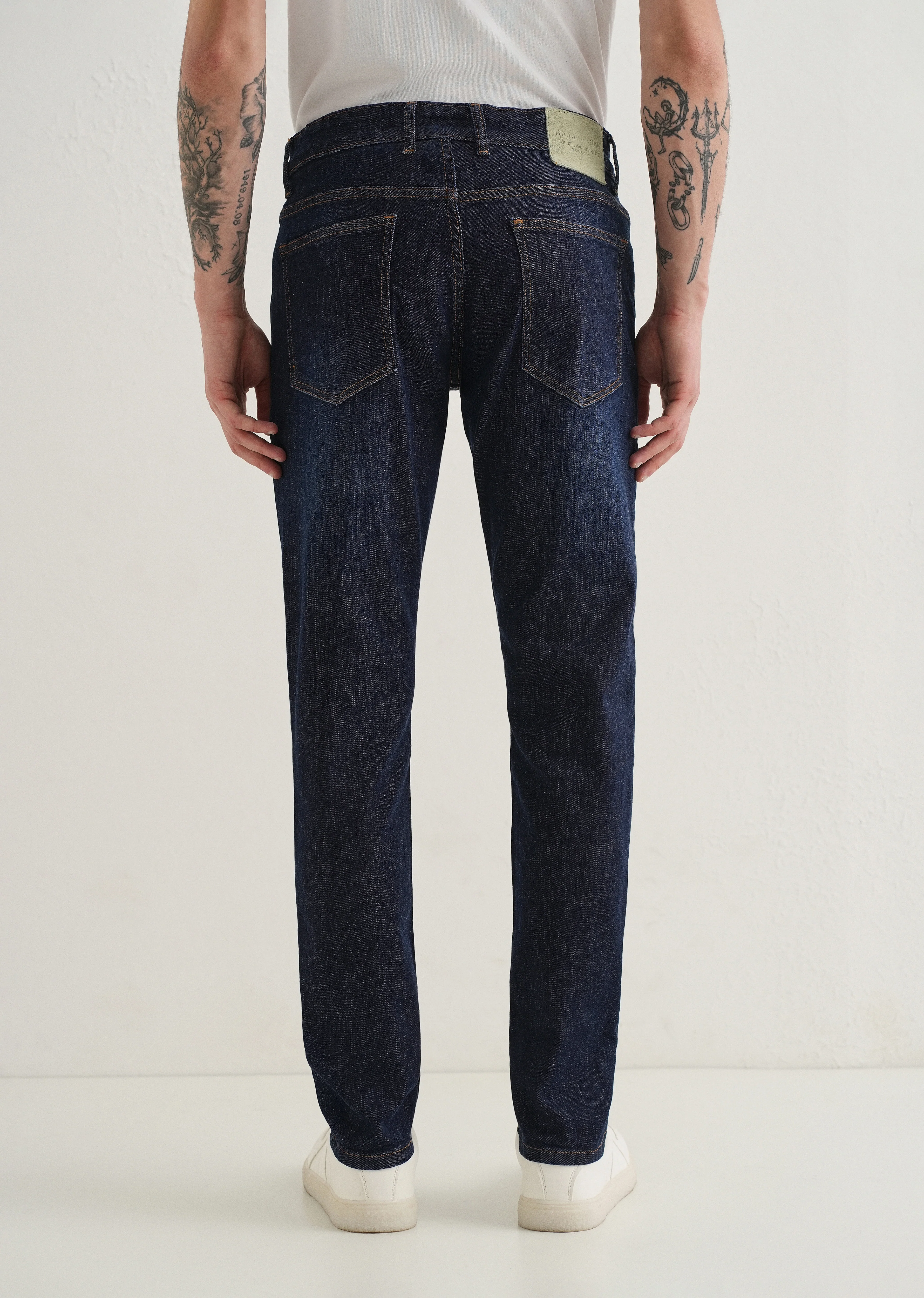 Dark Blue Slim Fit Ankle Length Jeans - Image 2