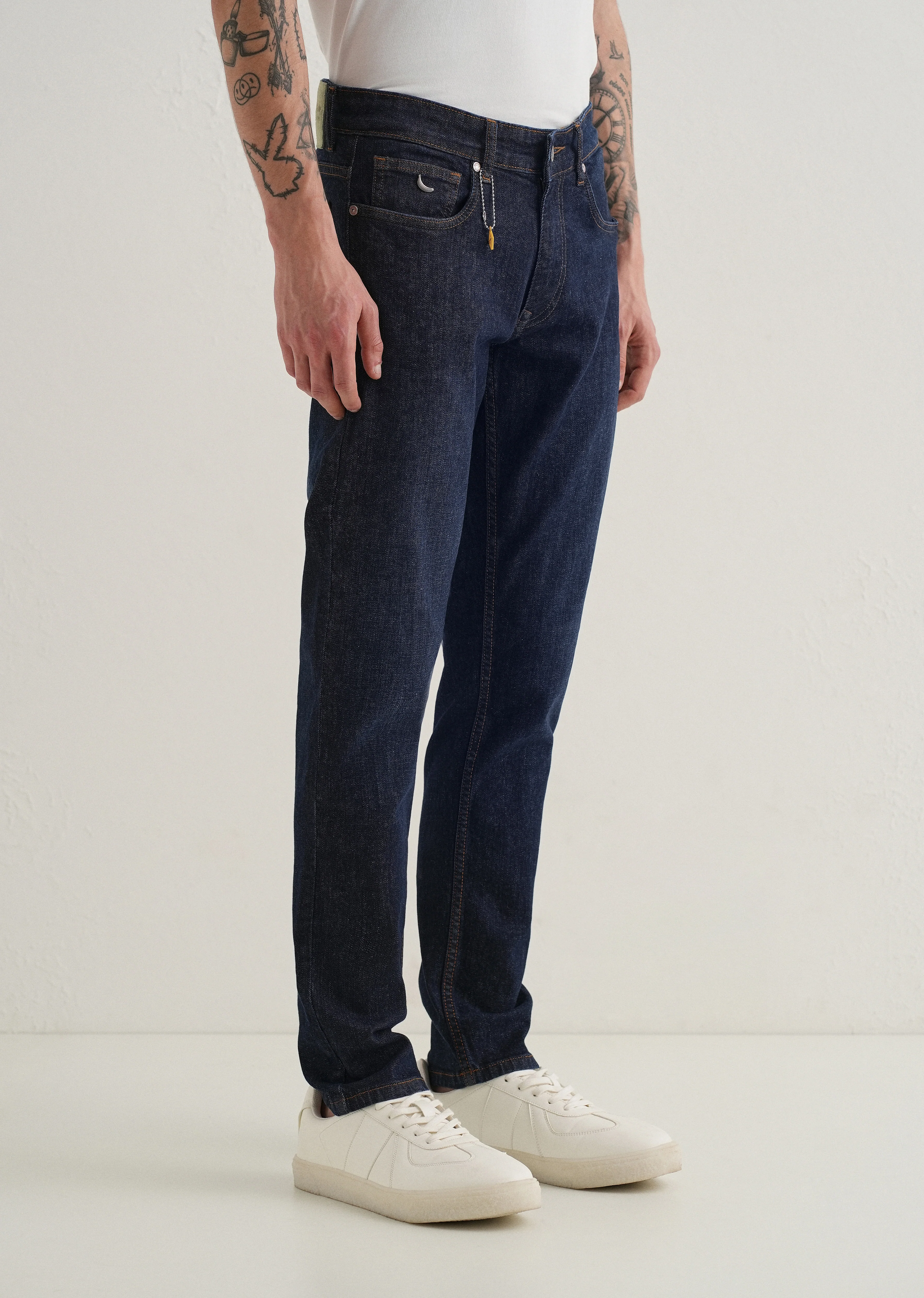 Dark Blue Slim Fit Ankle Length Jeans - Image 4