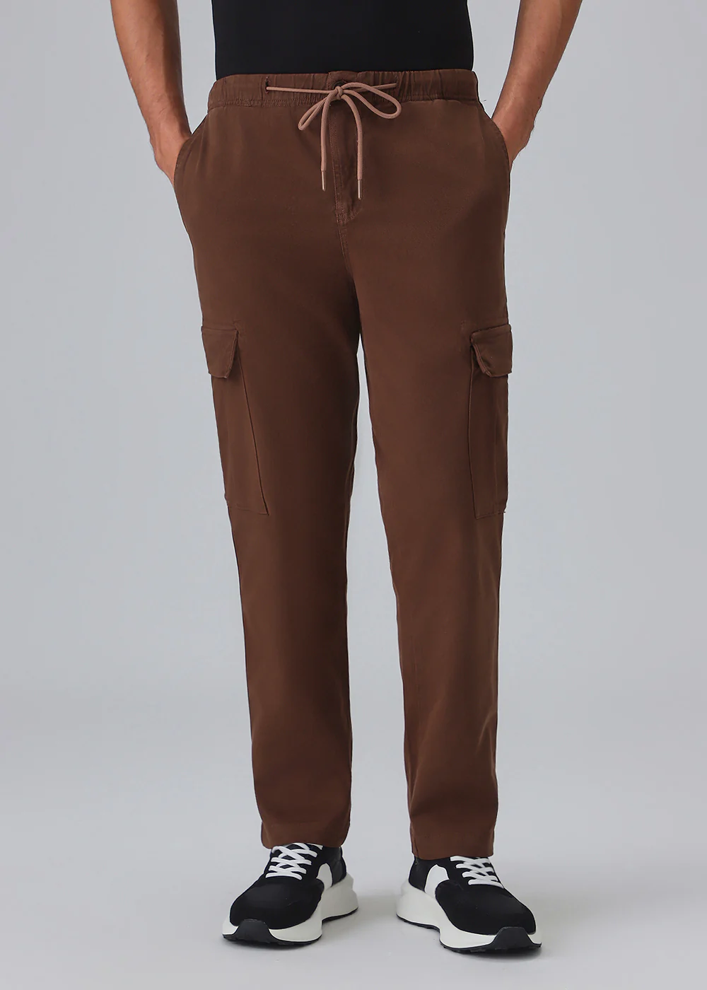 Dark Brown Twill Cargo Pant - Image 3