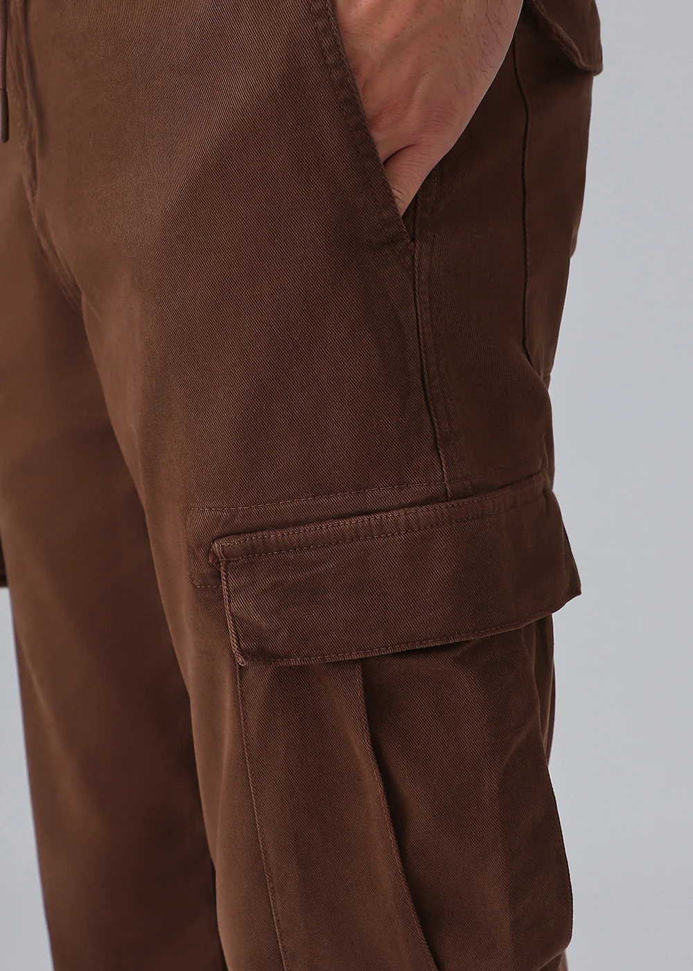 Dark Brown Twill Cargo Pant - Image 5