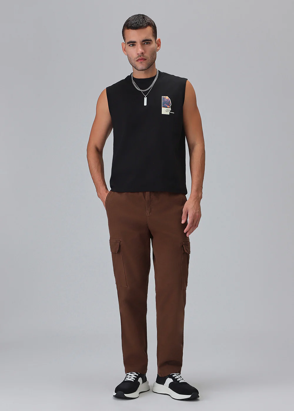 Dark Brown Twill Cargo Pant - Image 6