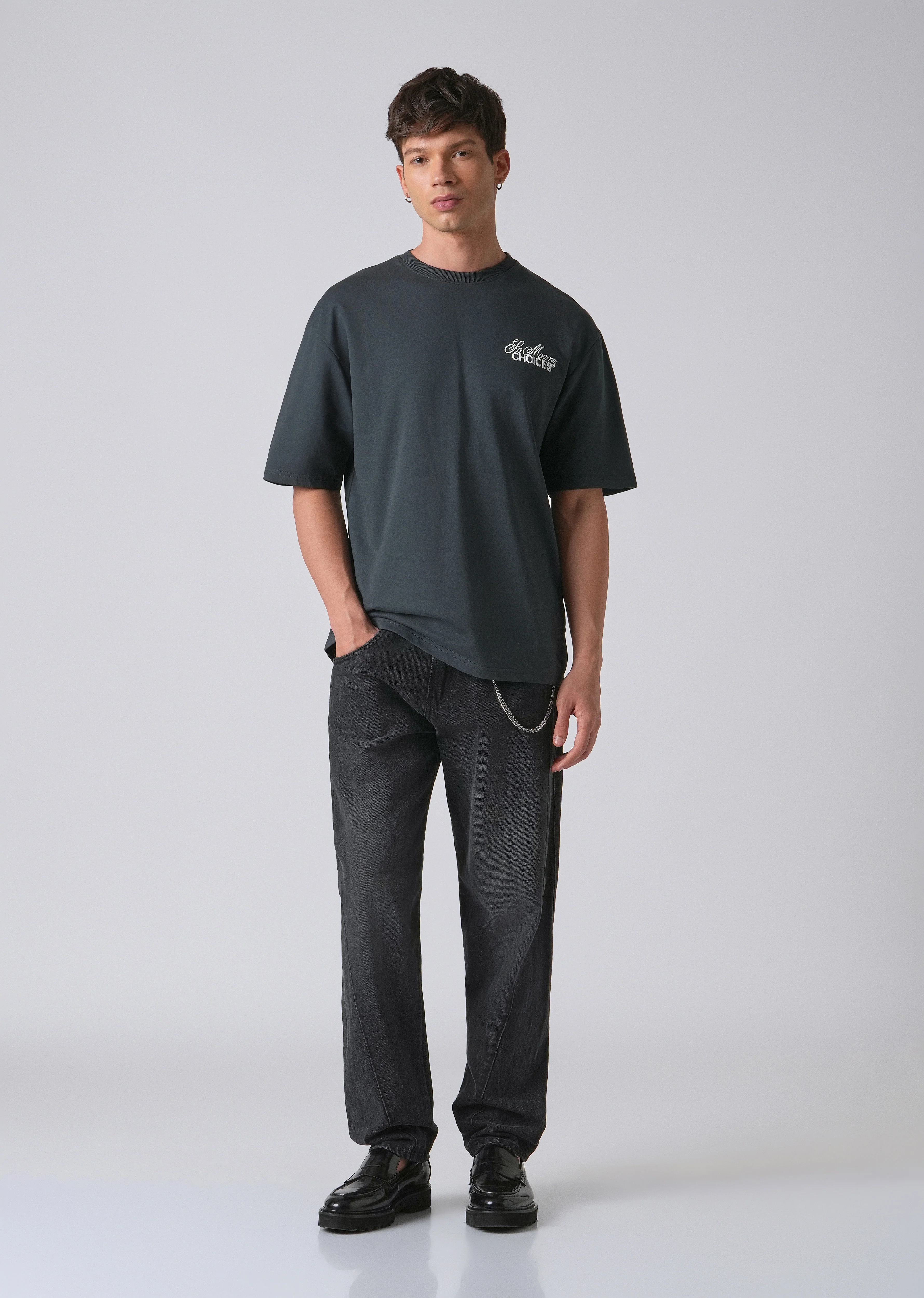 Dark Gray Oversized T-shirt - Image 6