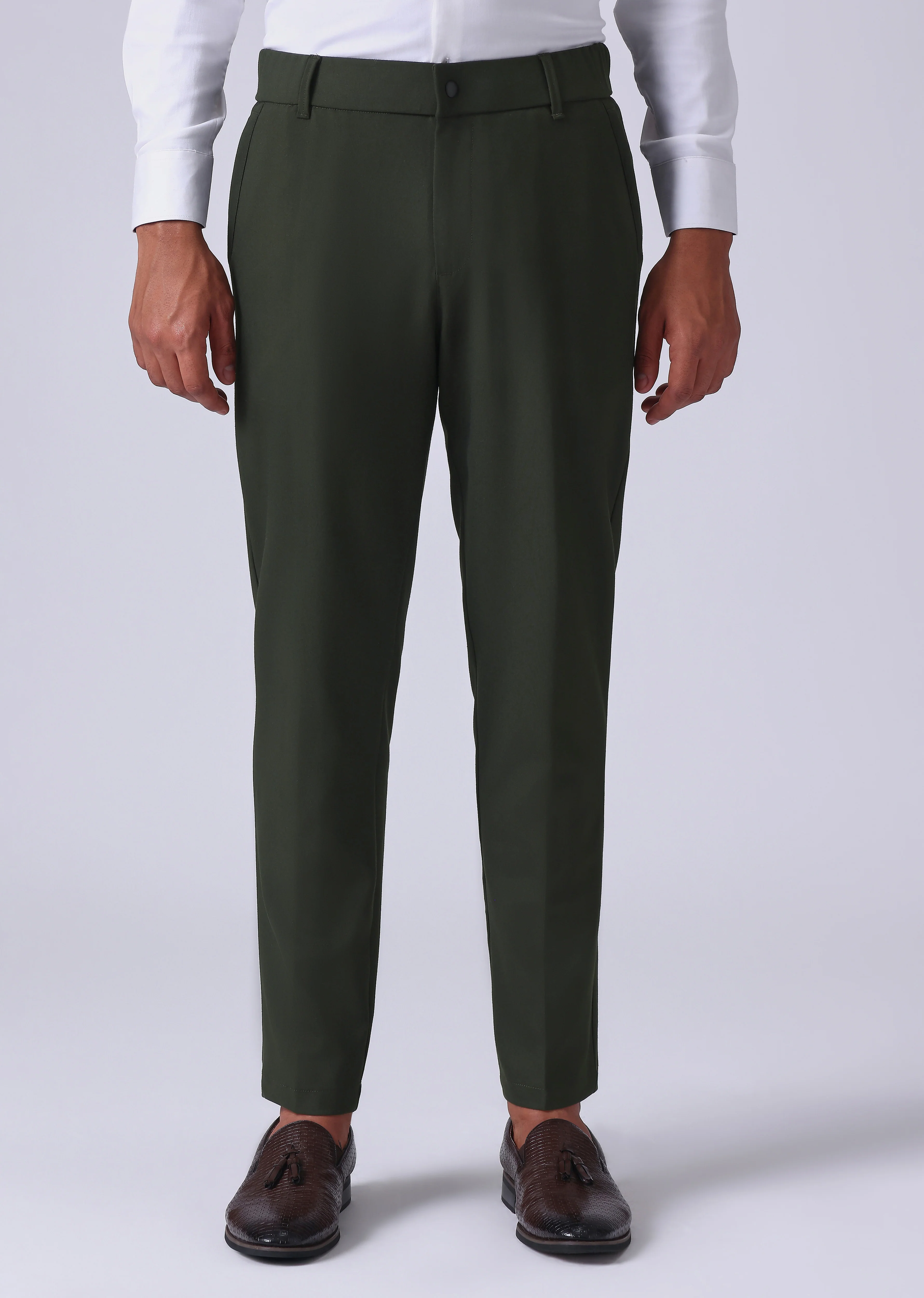 Dark Green 8 Way Stretch Trousers - Image 3
