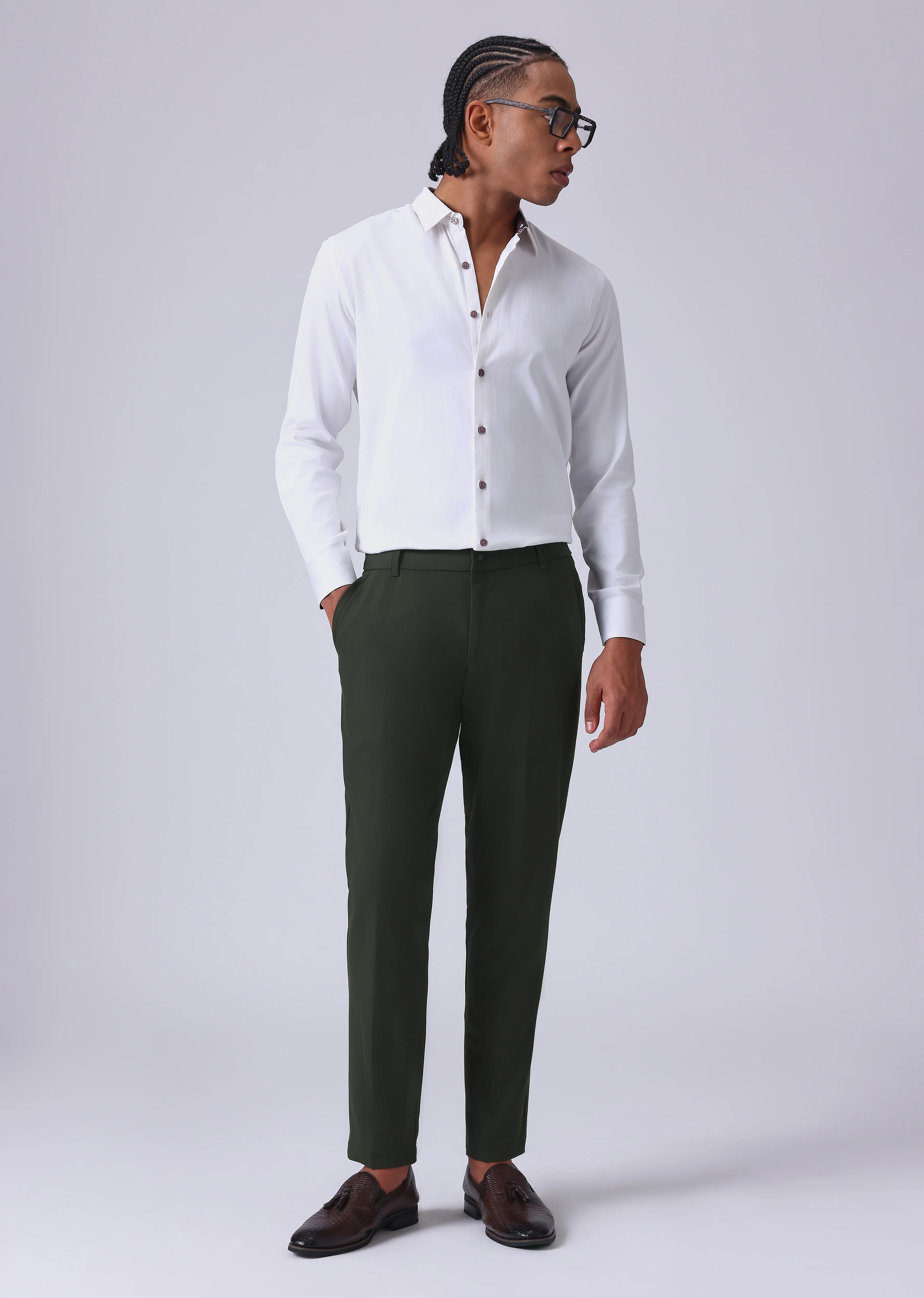 Dark Green 8 Way Stretch Trousers - Image 6