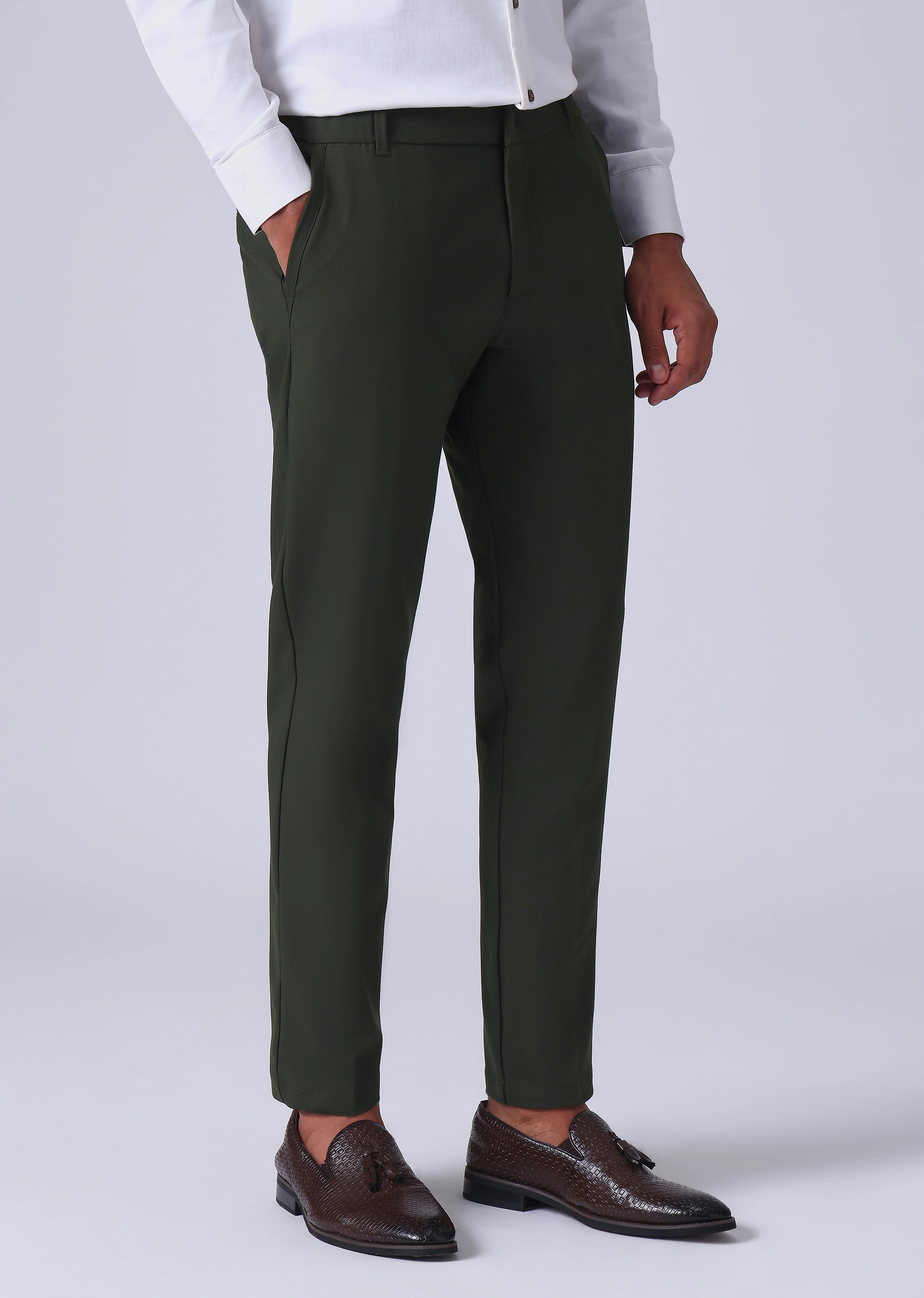 Dark Green 8 Way Stretch Trousers - Image 7