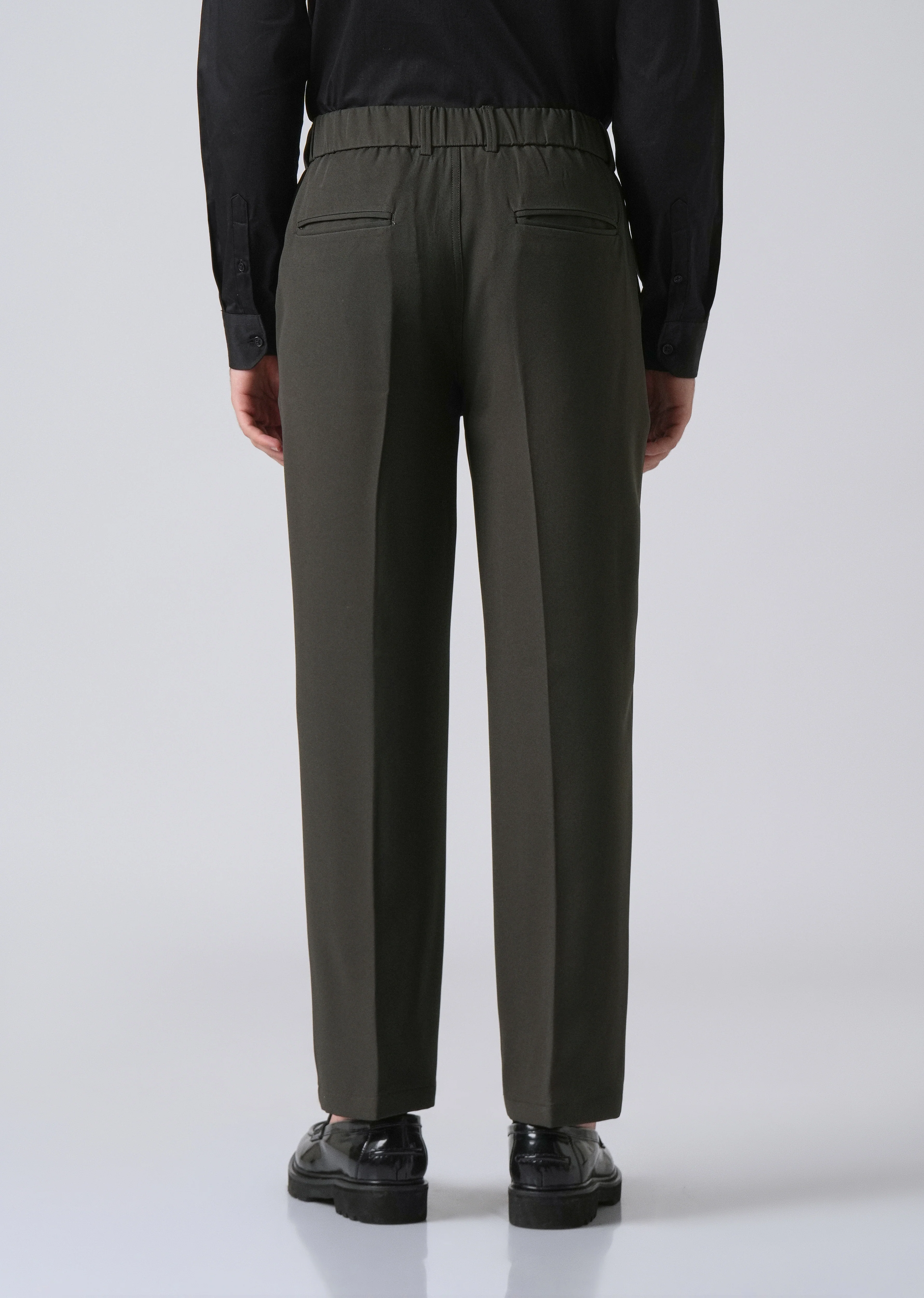 Dark Green Relaxed Fit Trousers - Image 2