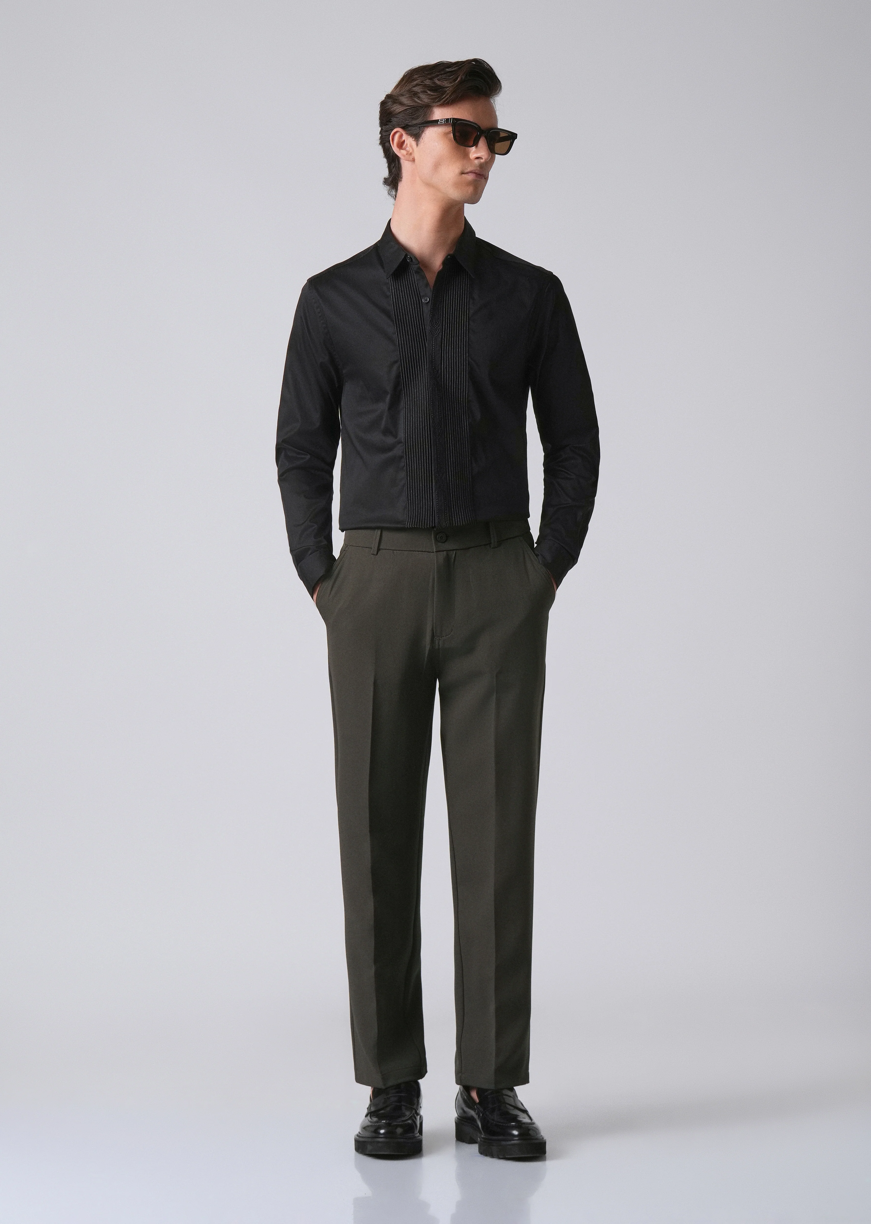 Dark Green Relaxed Fit Trousers - Image 6