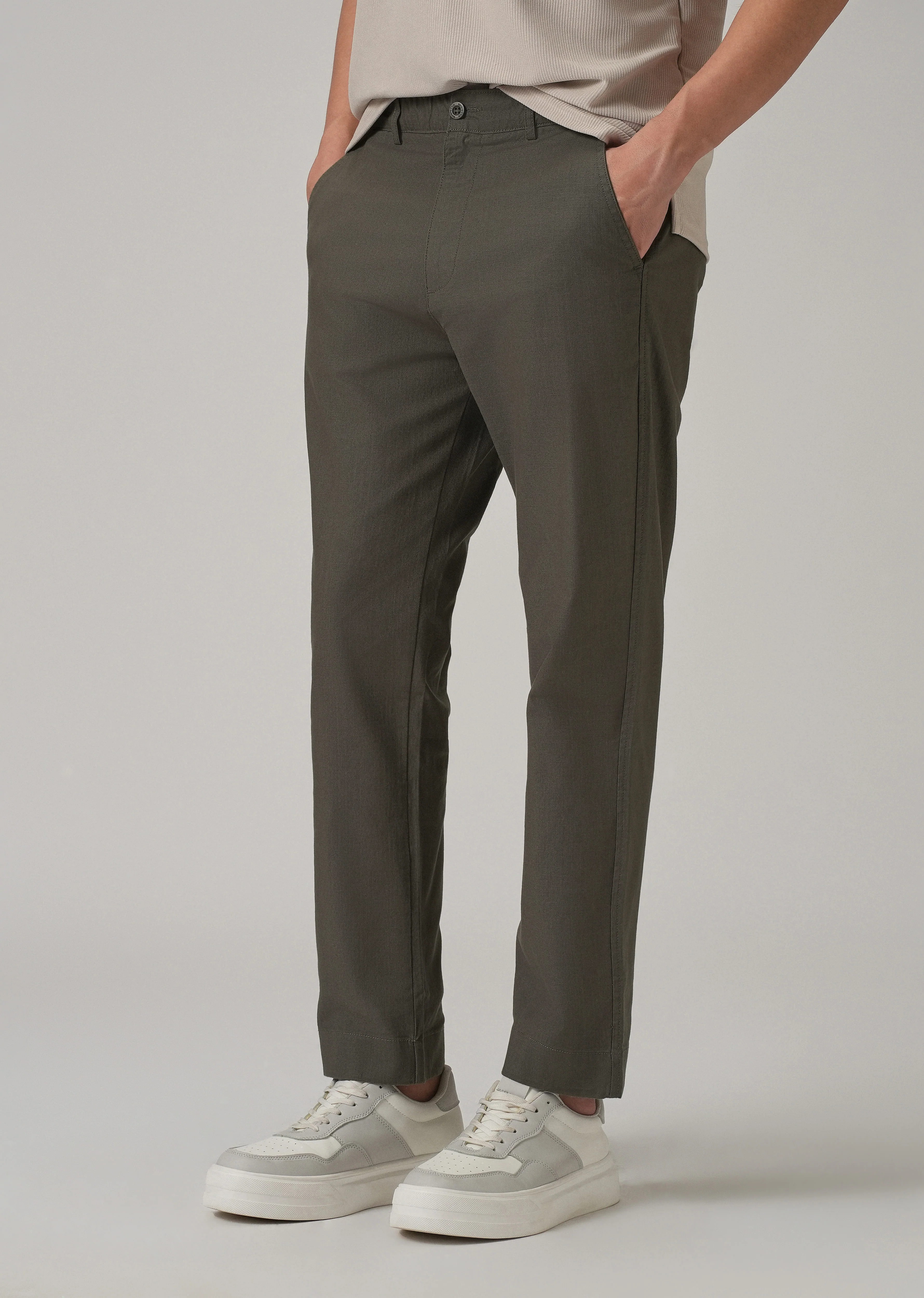 Dark Grey Cotton Trouser - Image 7