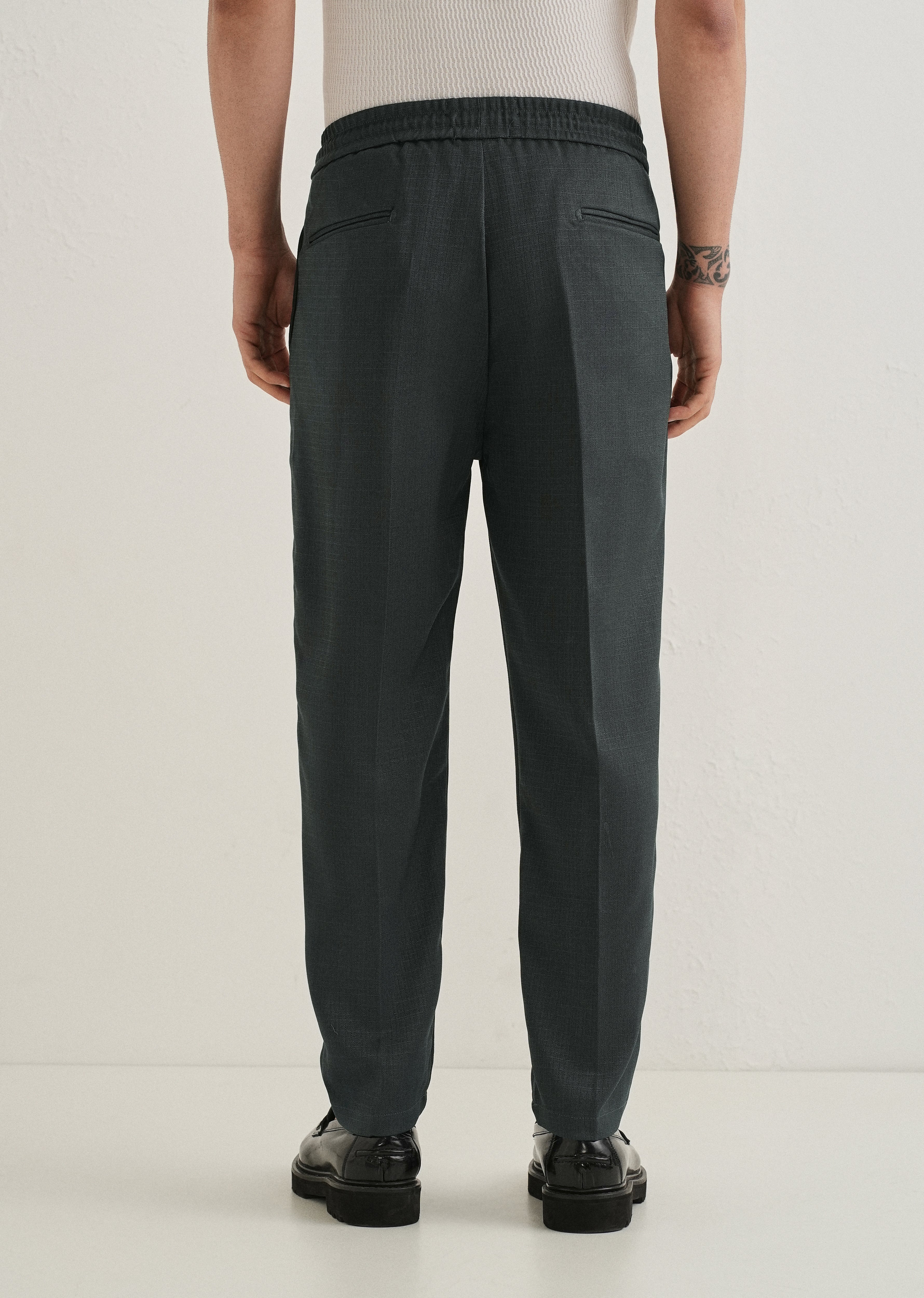 Dark Grey Pleated Korean Pant - Image 2
