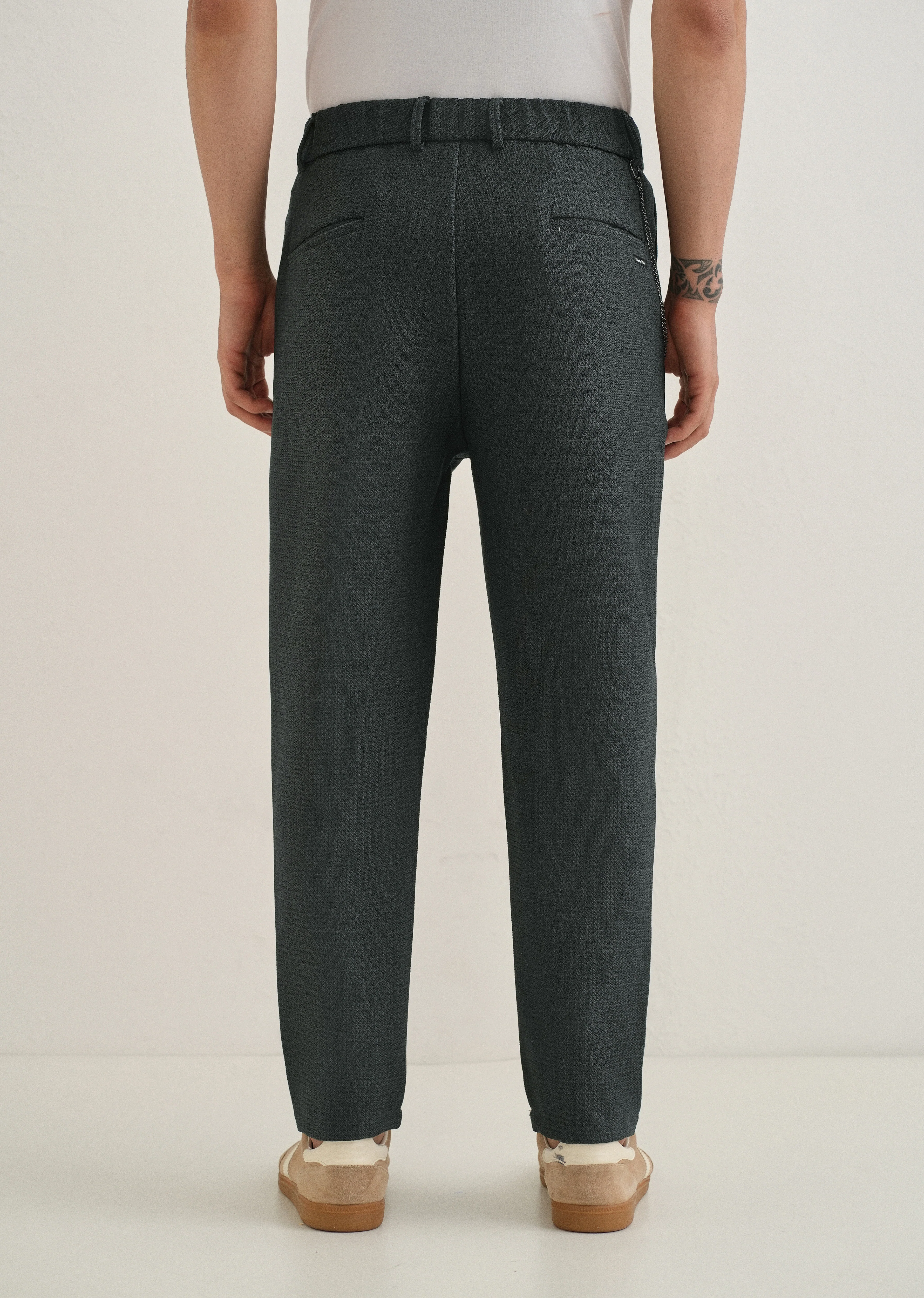 Dark Grey Textured Korean Pant - Image 2