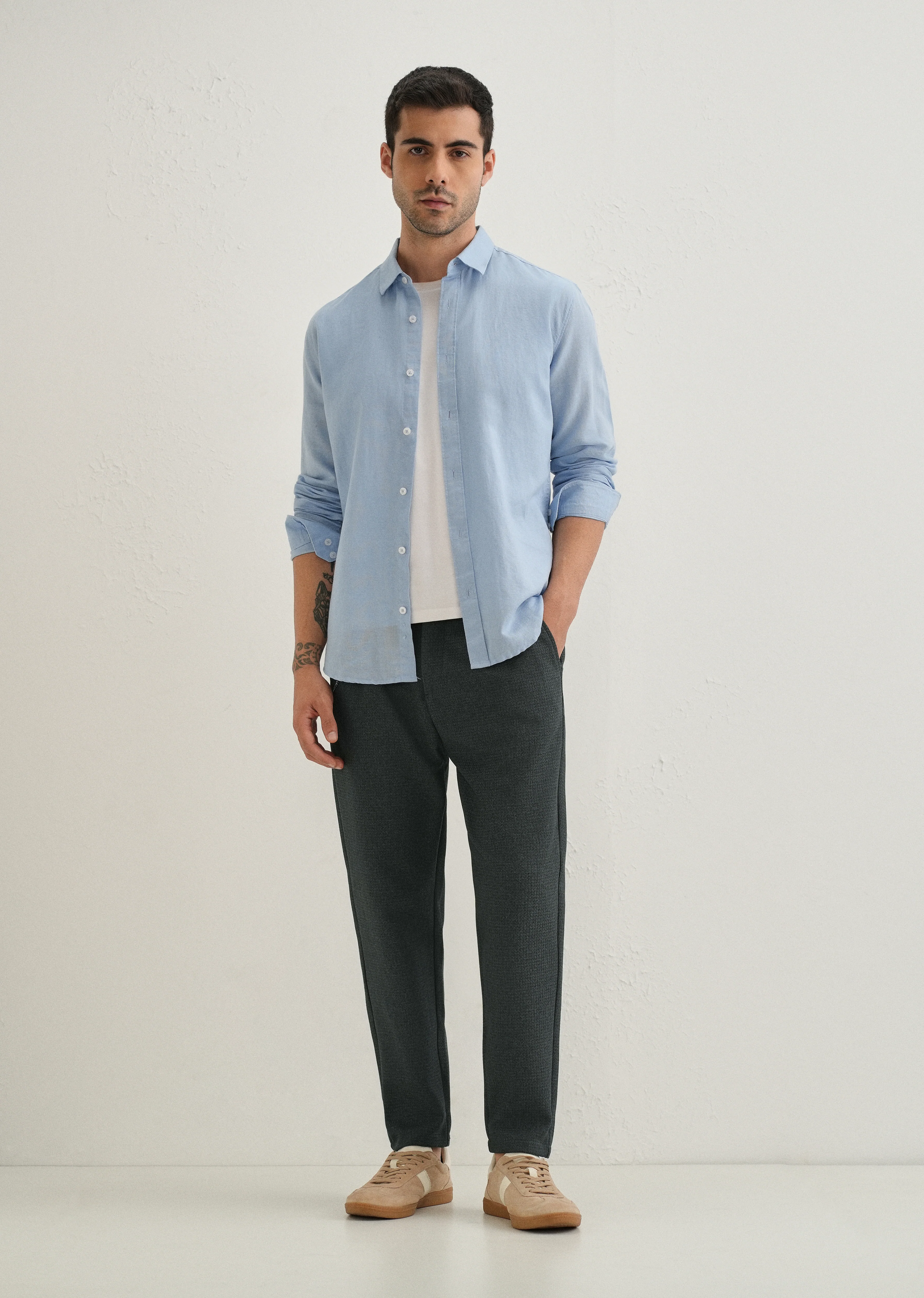 Dark Grey Textured Korean Pant - Image 6