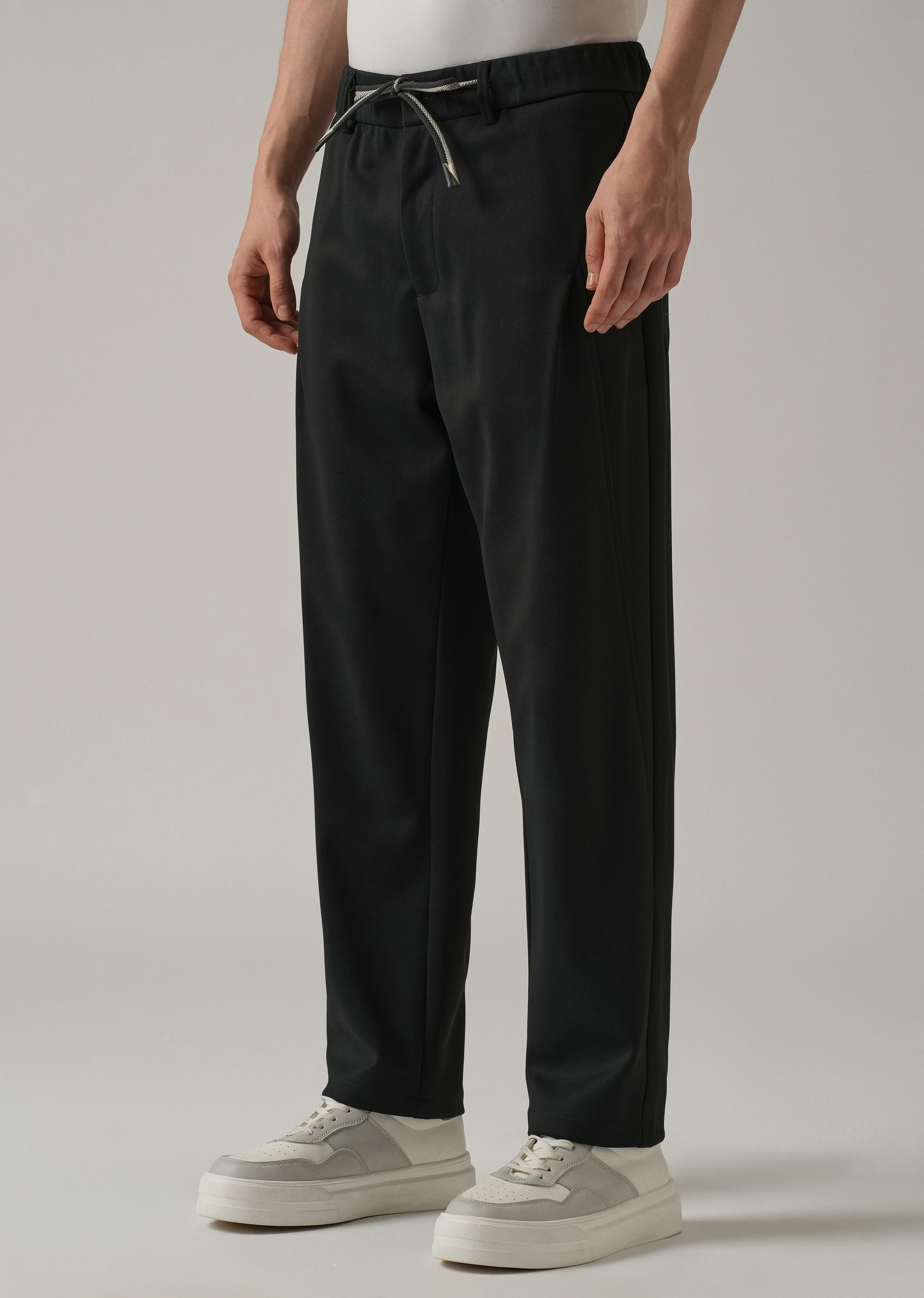 Dark Grey Textured Stretch Pant - Image 4