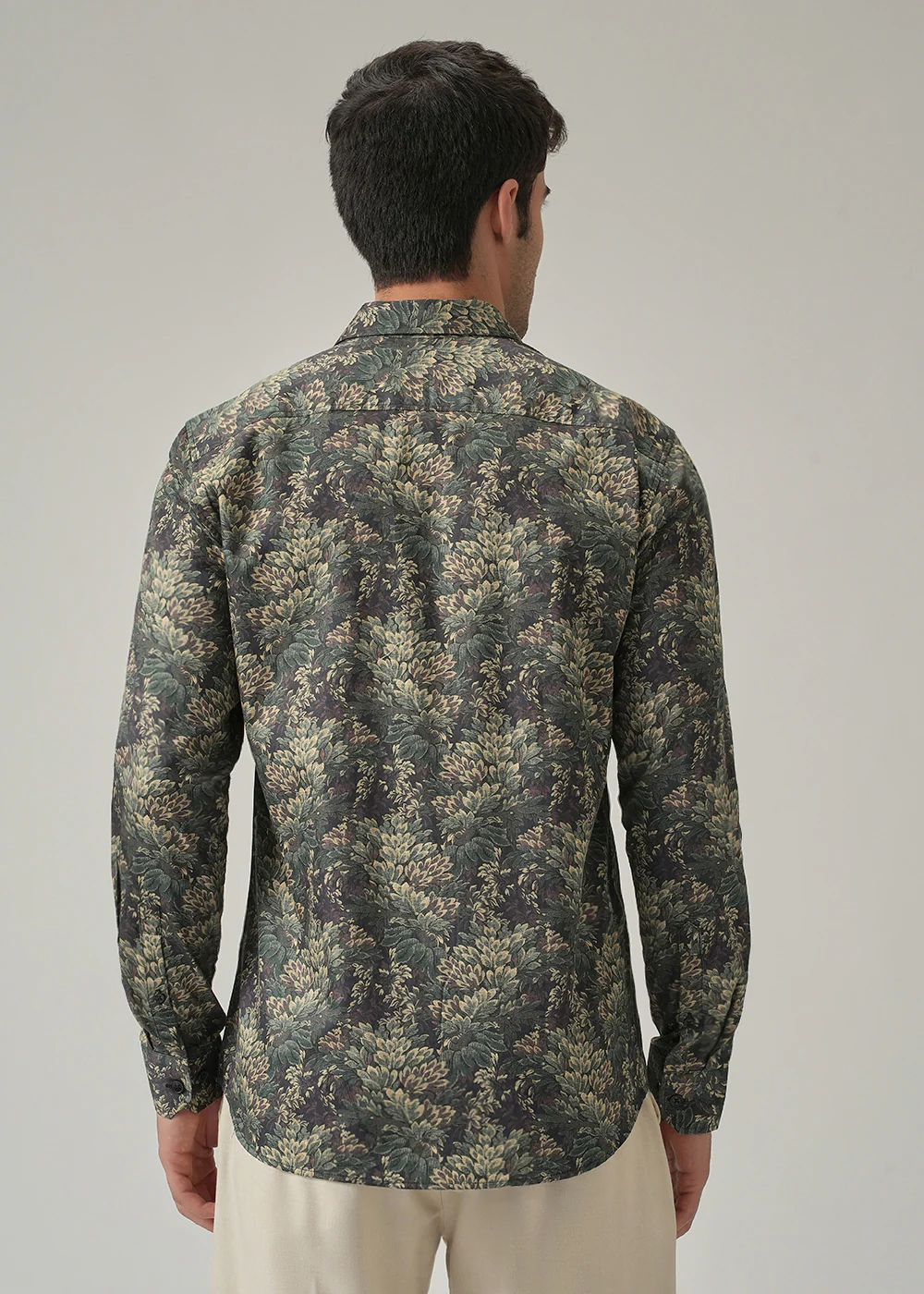 Dark Leaf Print Shirt - Image 2