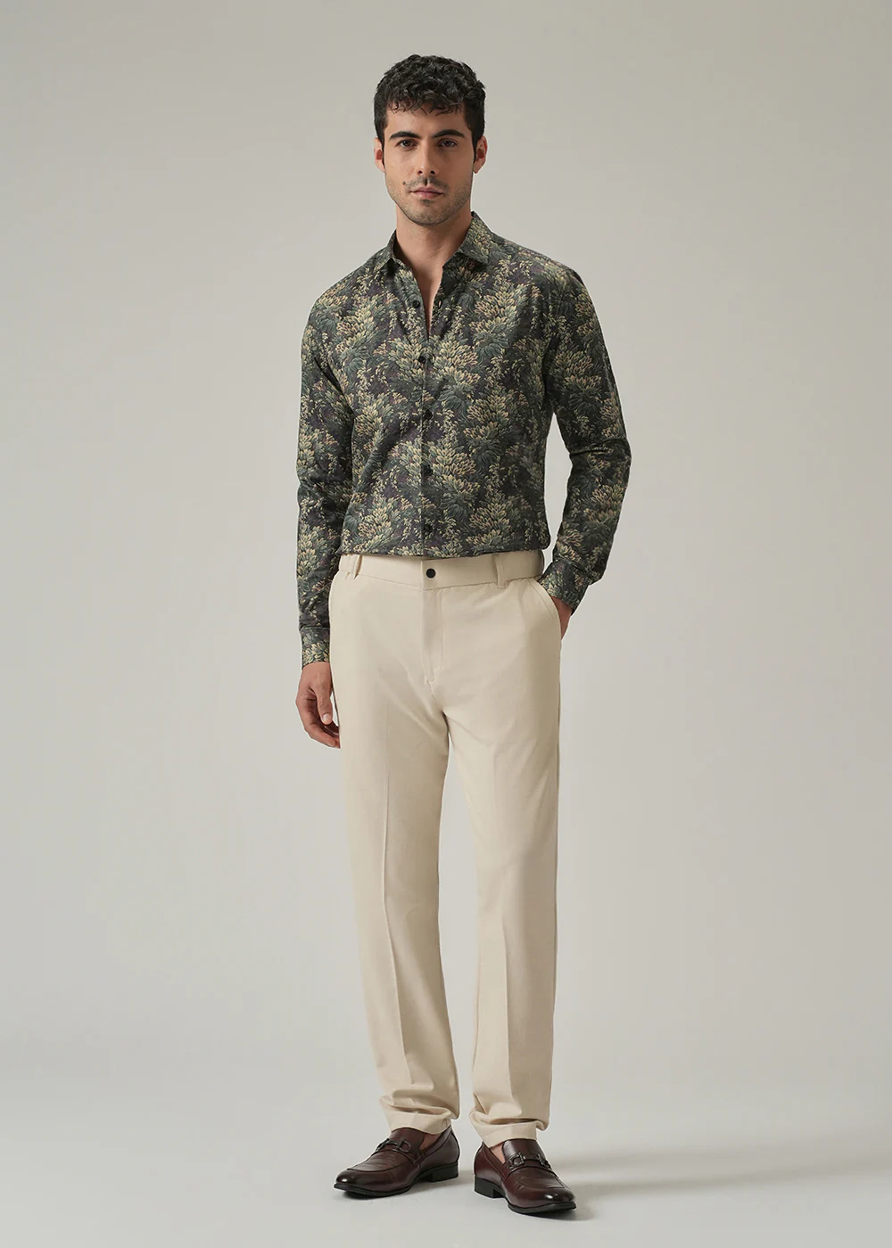 Dark Leaf Print Shirt - Image 6