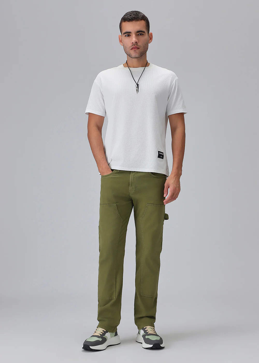 Dark Olive Green Cargo Denim - Image 6