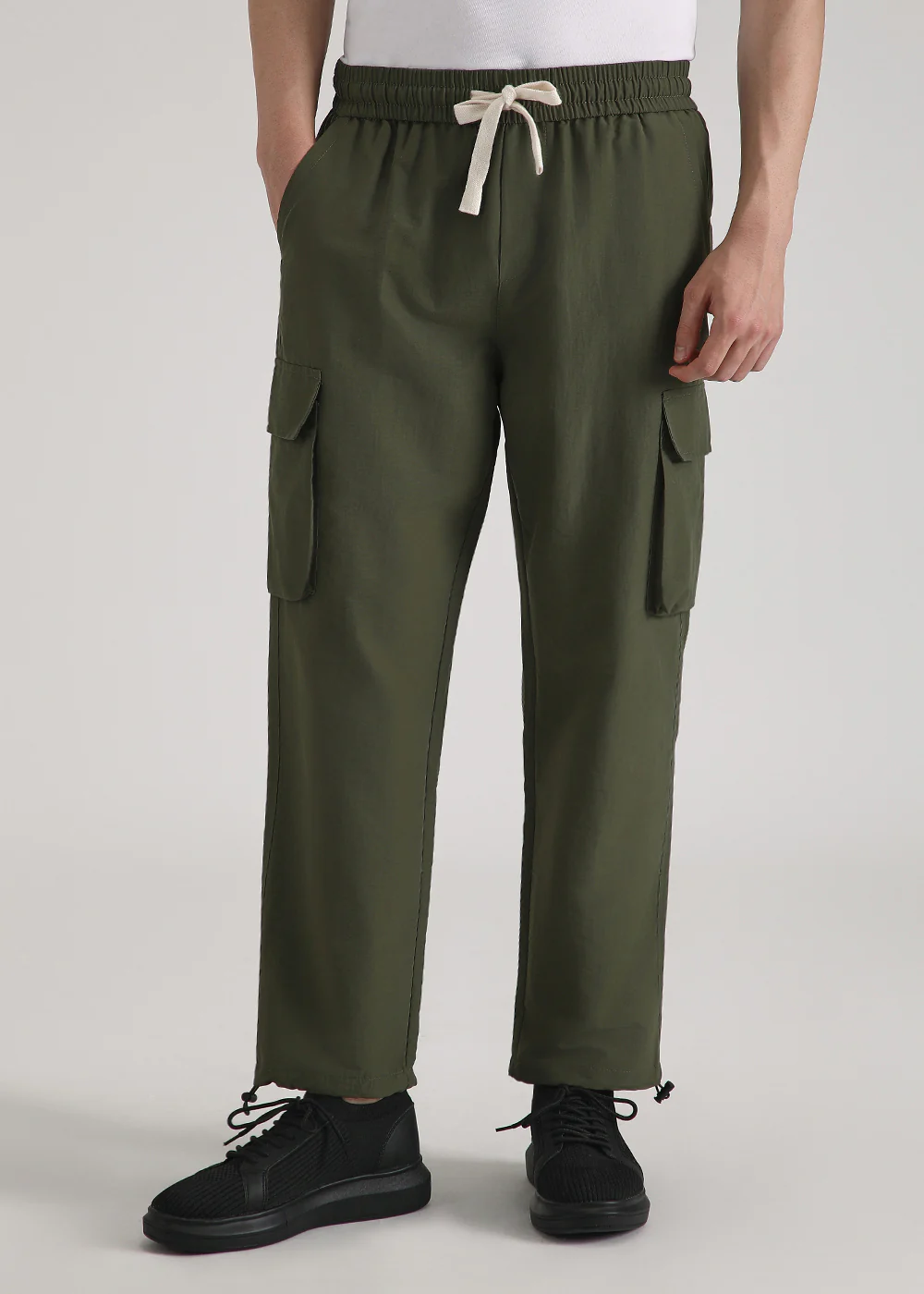 Dark Olive Relaxed Fit Cargo Pant - Image 4