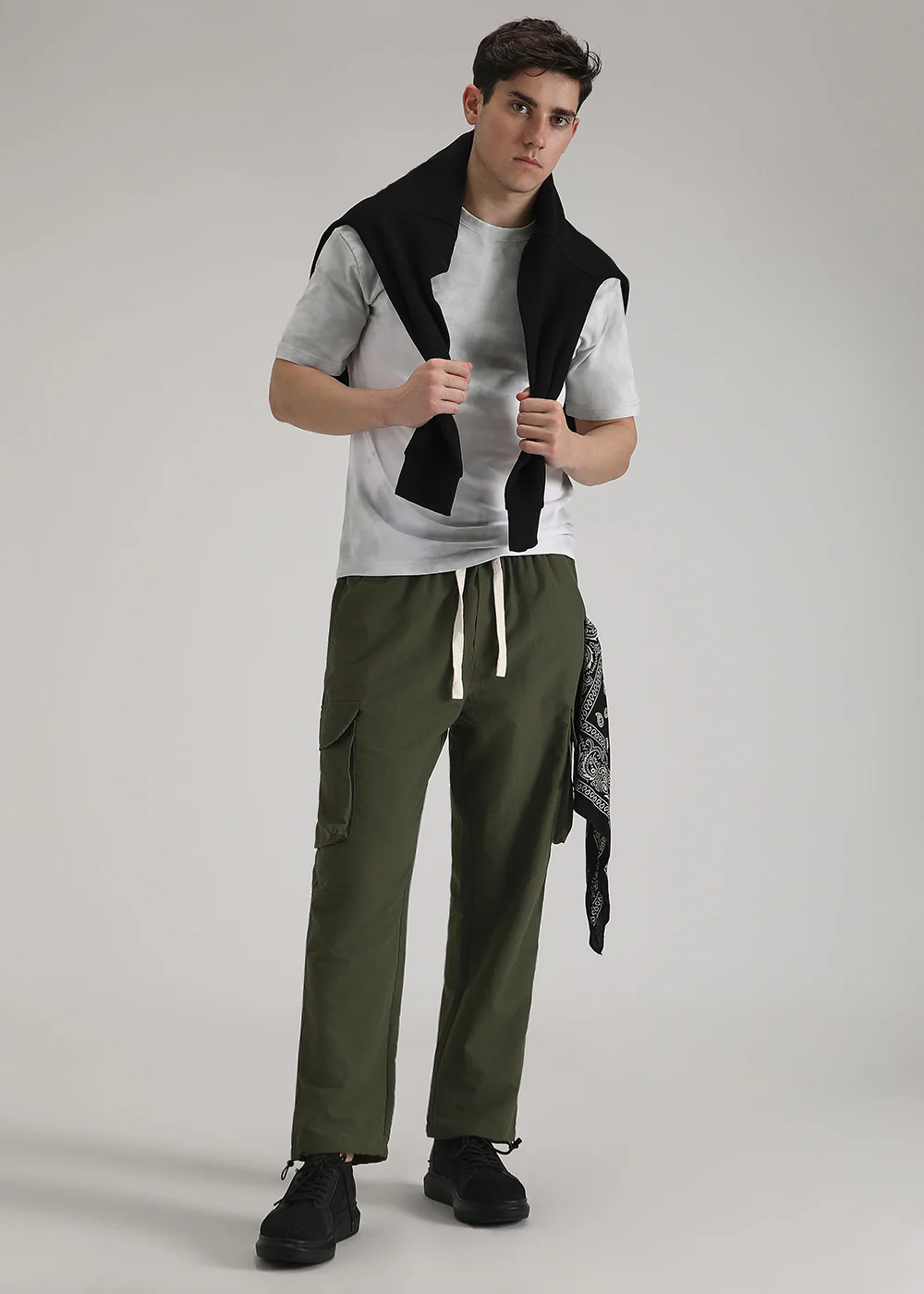 Dark Olive Relaxed Fit Cargo Pant - Image 7