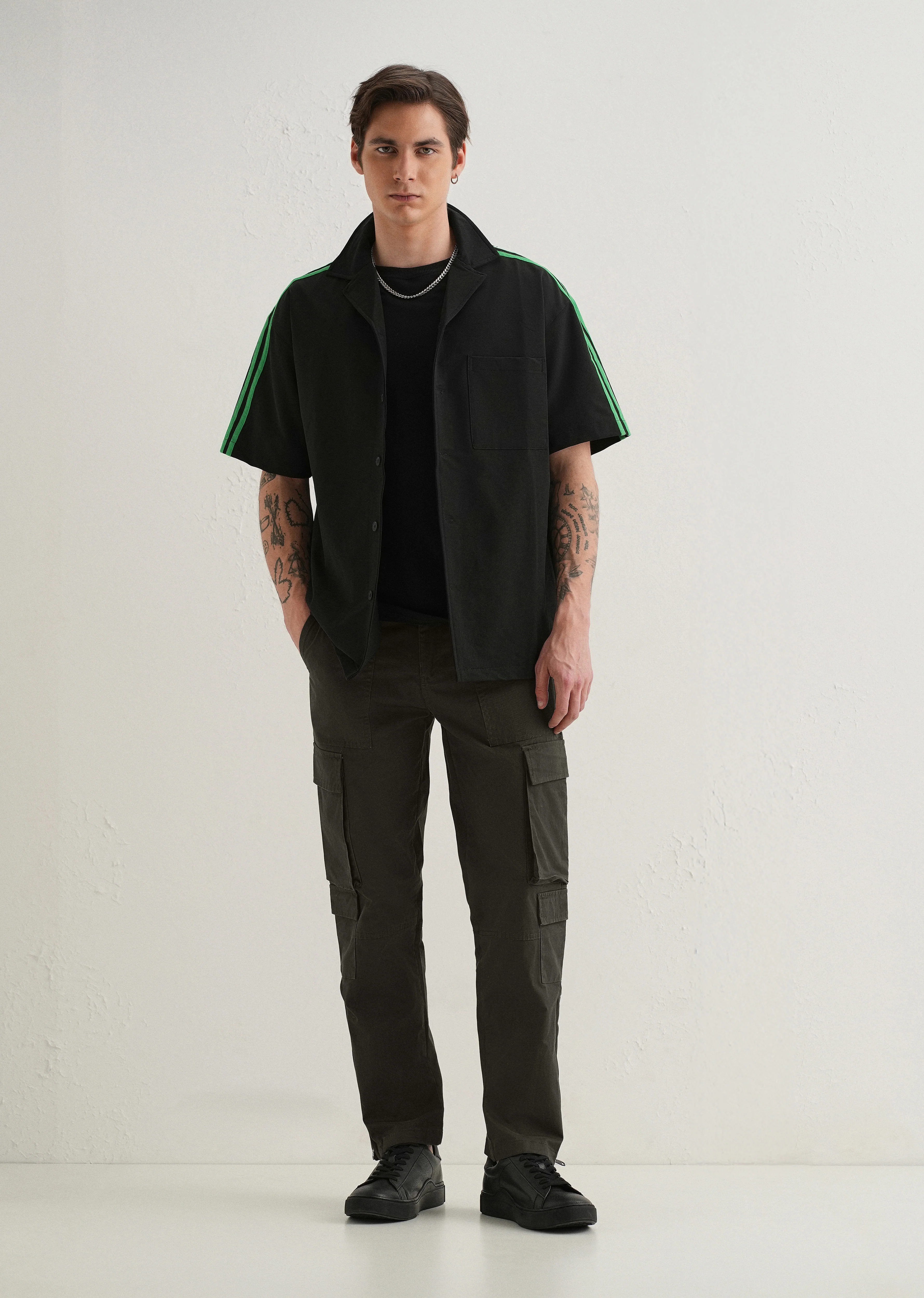 Dark Olive Zipper Cargo Pant - Image 7