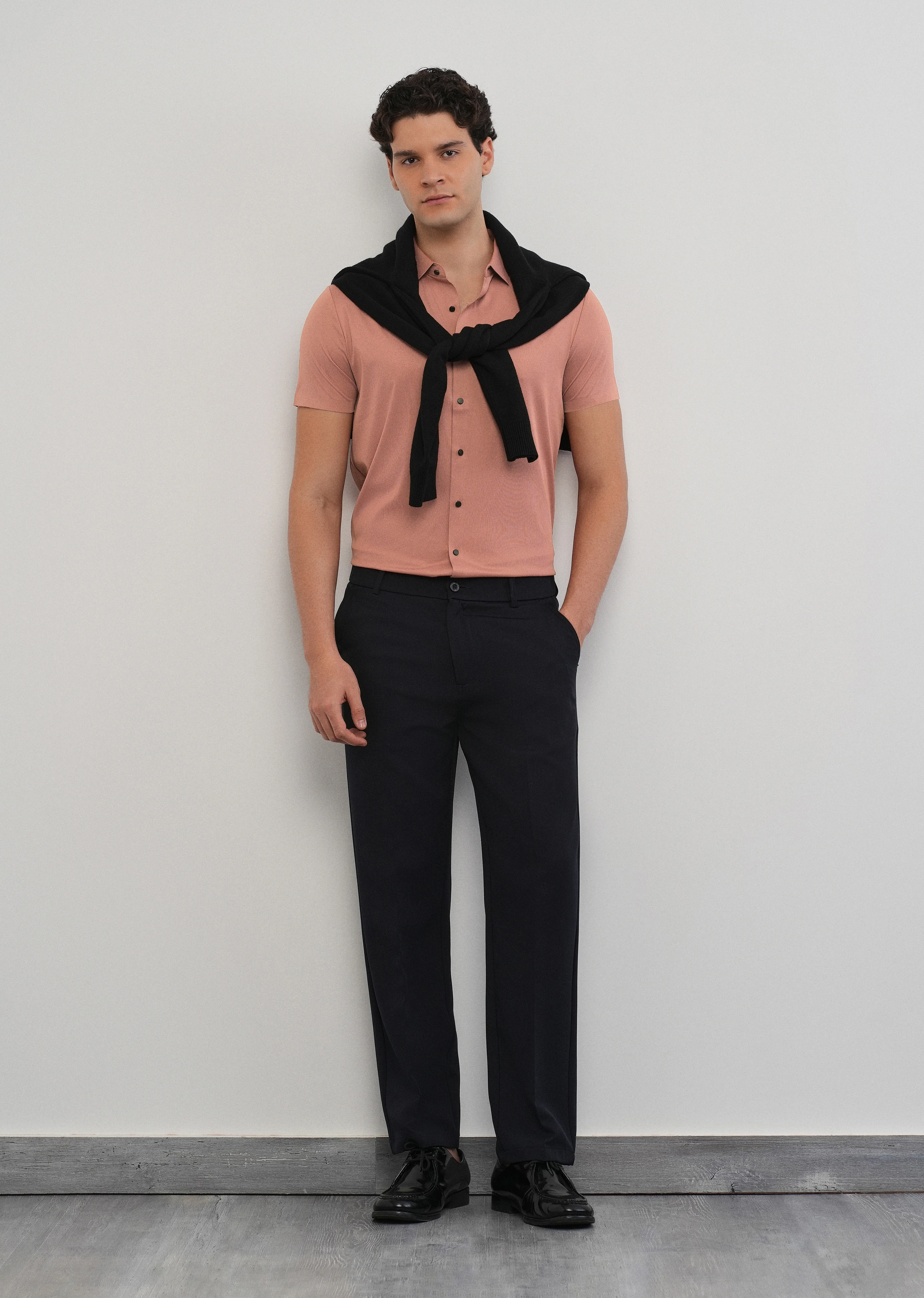 Dark Peach Stitchless Stripe Shirt - Image 6