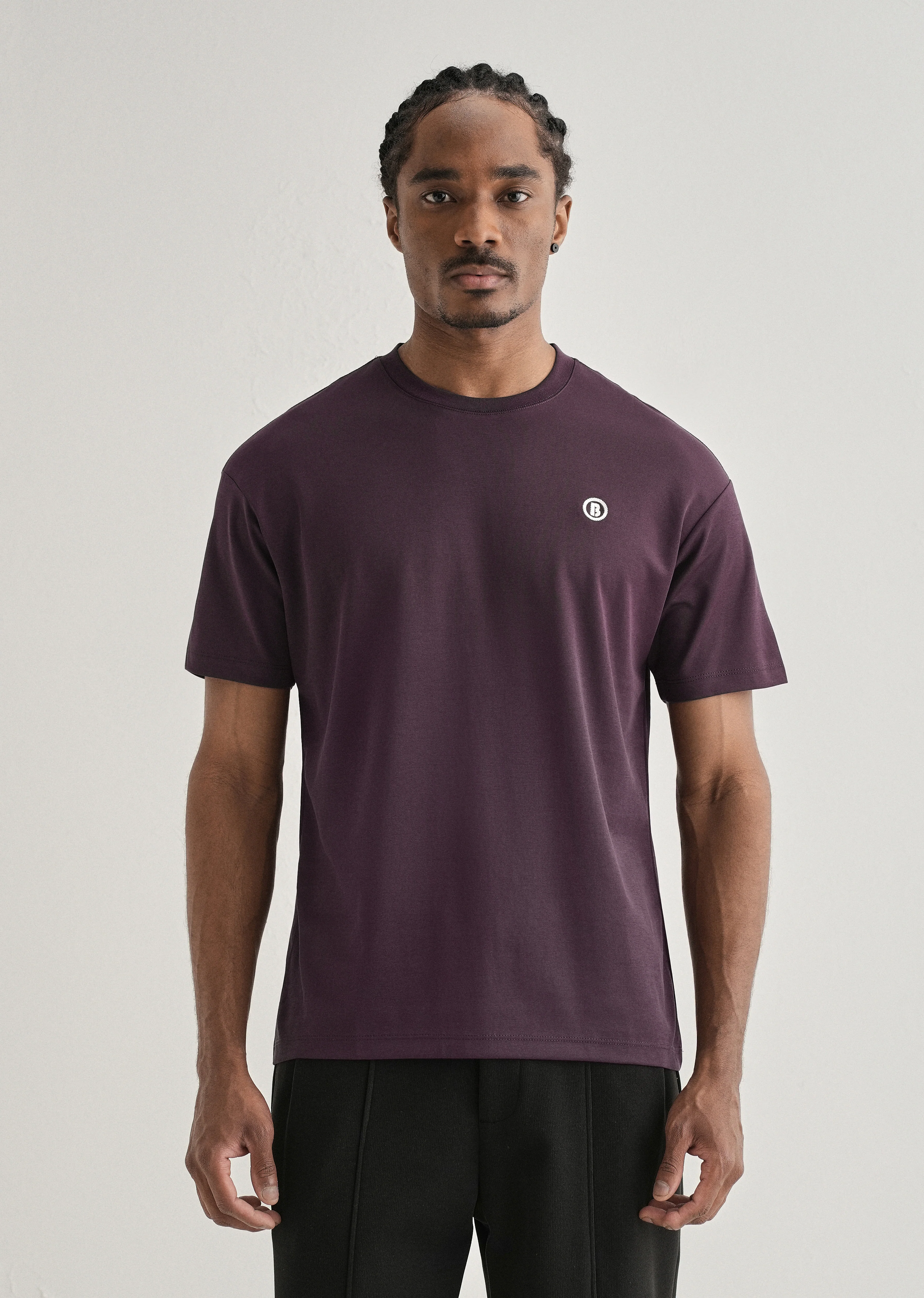 Dark Purple Crew Neck T-shirt - Image 3