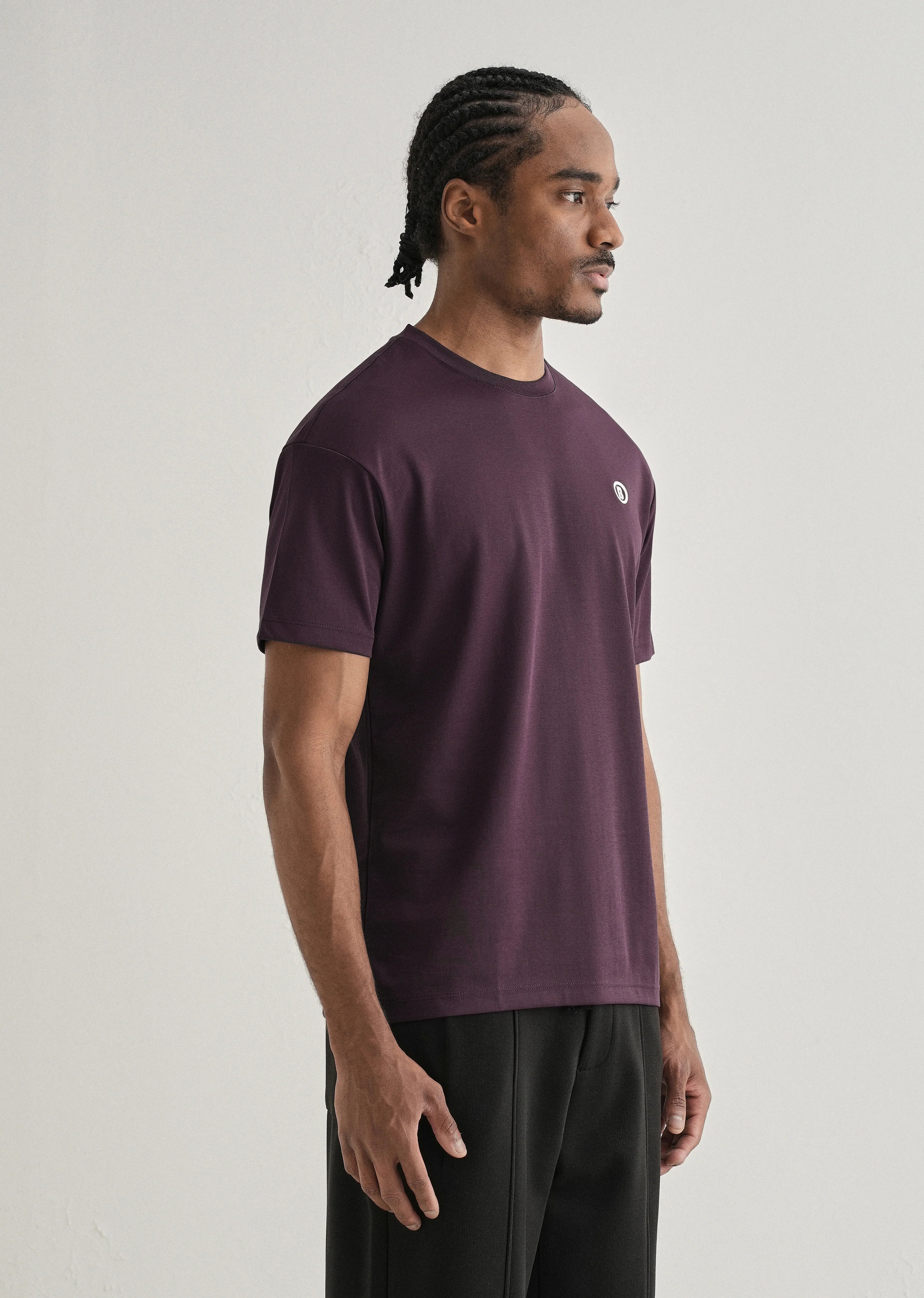 Dark Purple Crew Neck T-shirt - Image 4