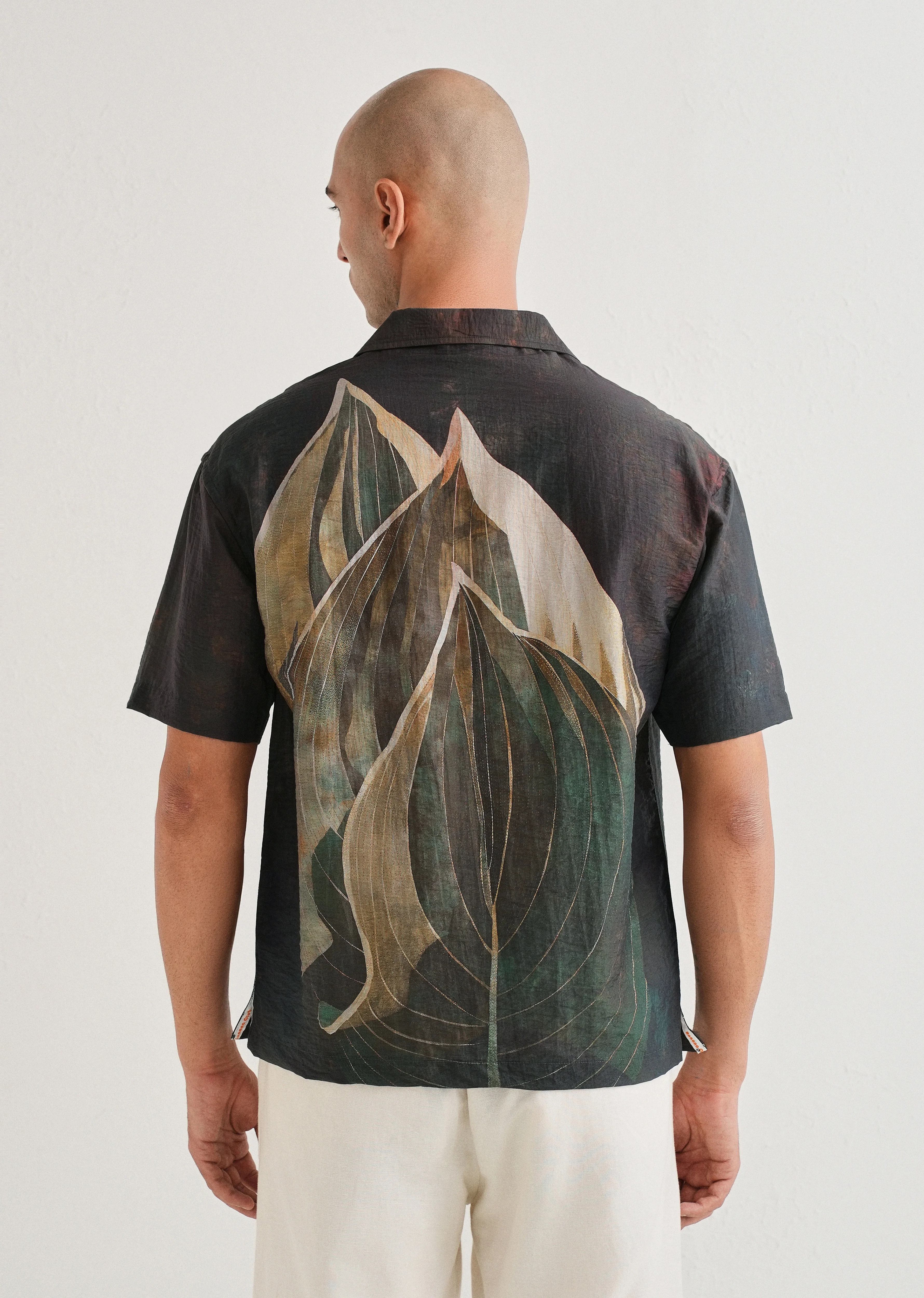 Dark Tropical Placement Print Shirt - Image 2