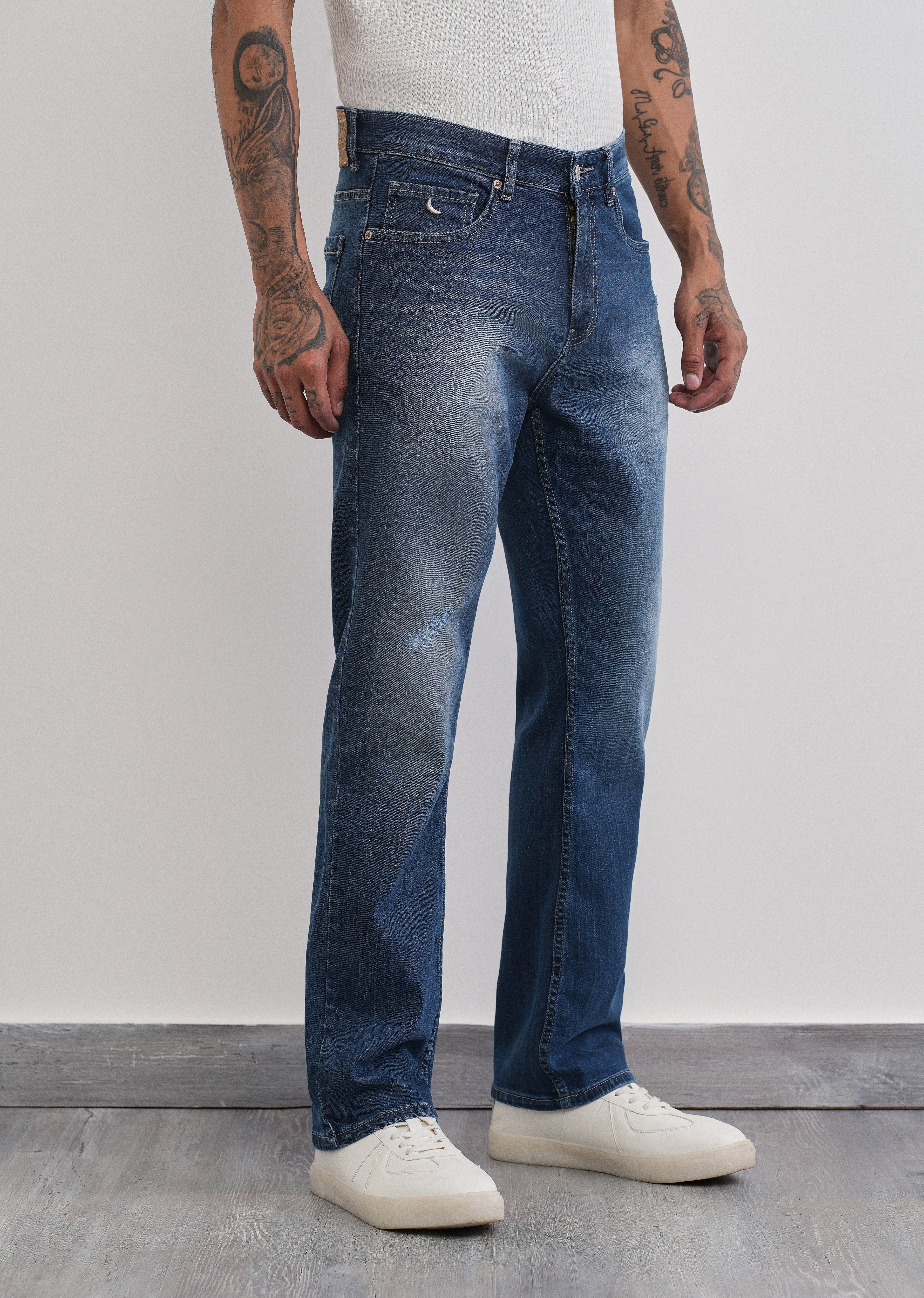 Deep Blue Straight Fit Jeans - Image 4