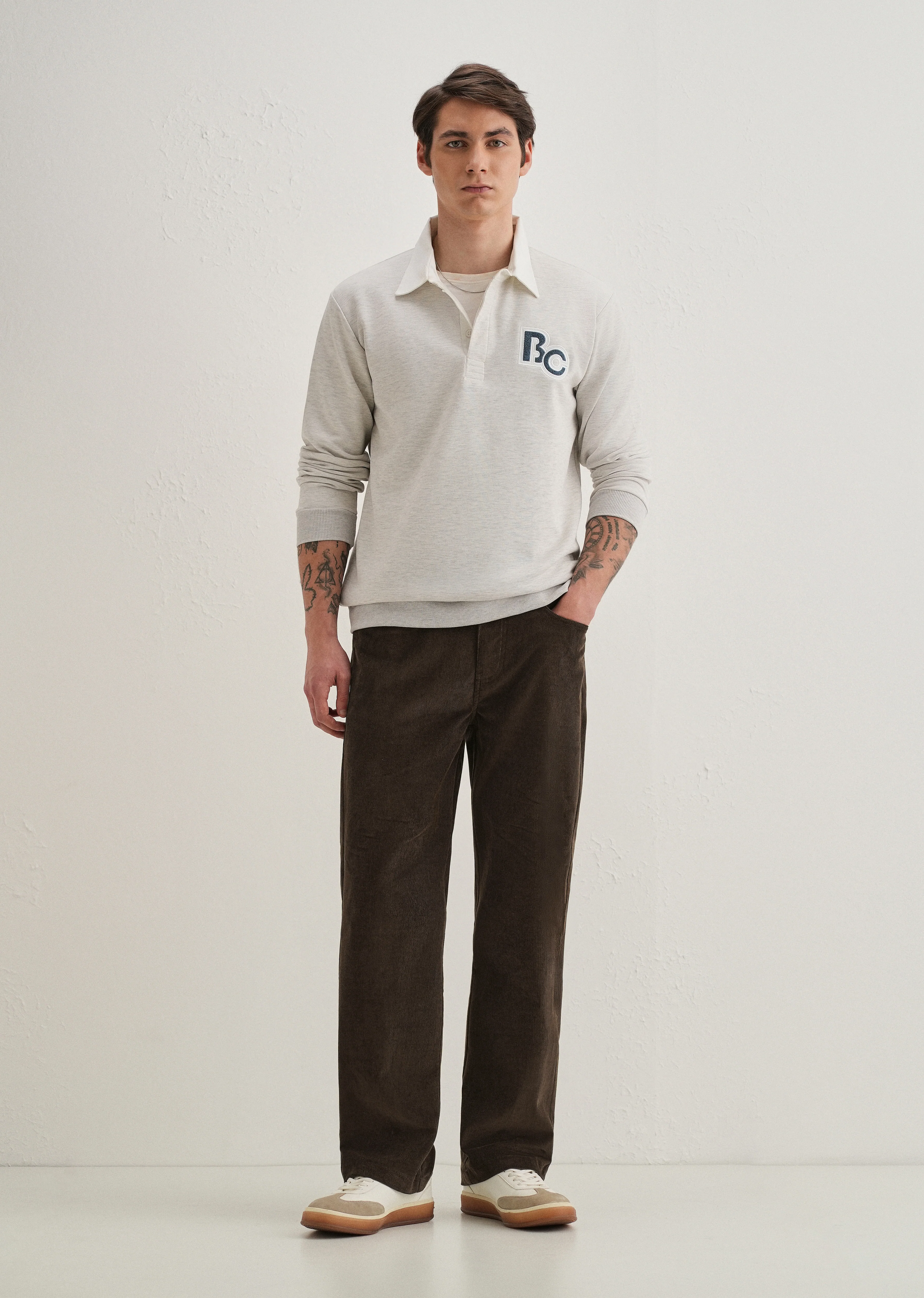Deep Brown Semi-Elasticated Corduroy Pant - Image 6